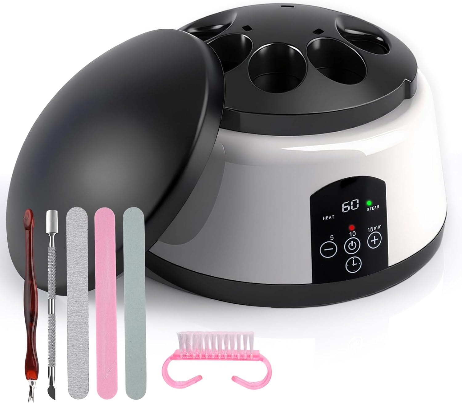 ANGNYA Electric Nail Soaking Bowl, Adjustable Temperature Gel Nail Polish Remover Machine Automatic Quick Remove Gel Steam Soak off Gel Polish Remover Electric Nail Polish Remover Nail Salon Home DIY