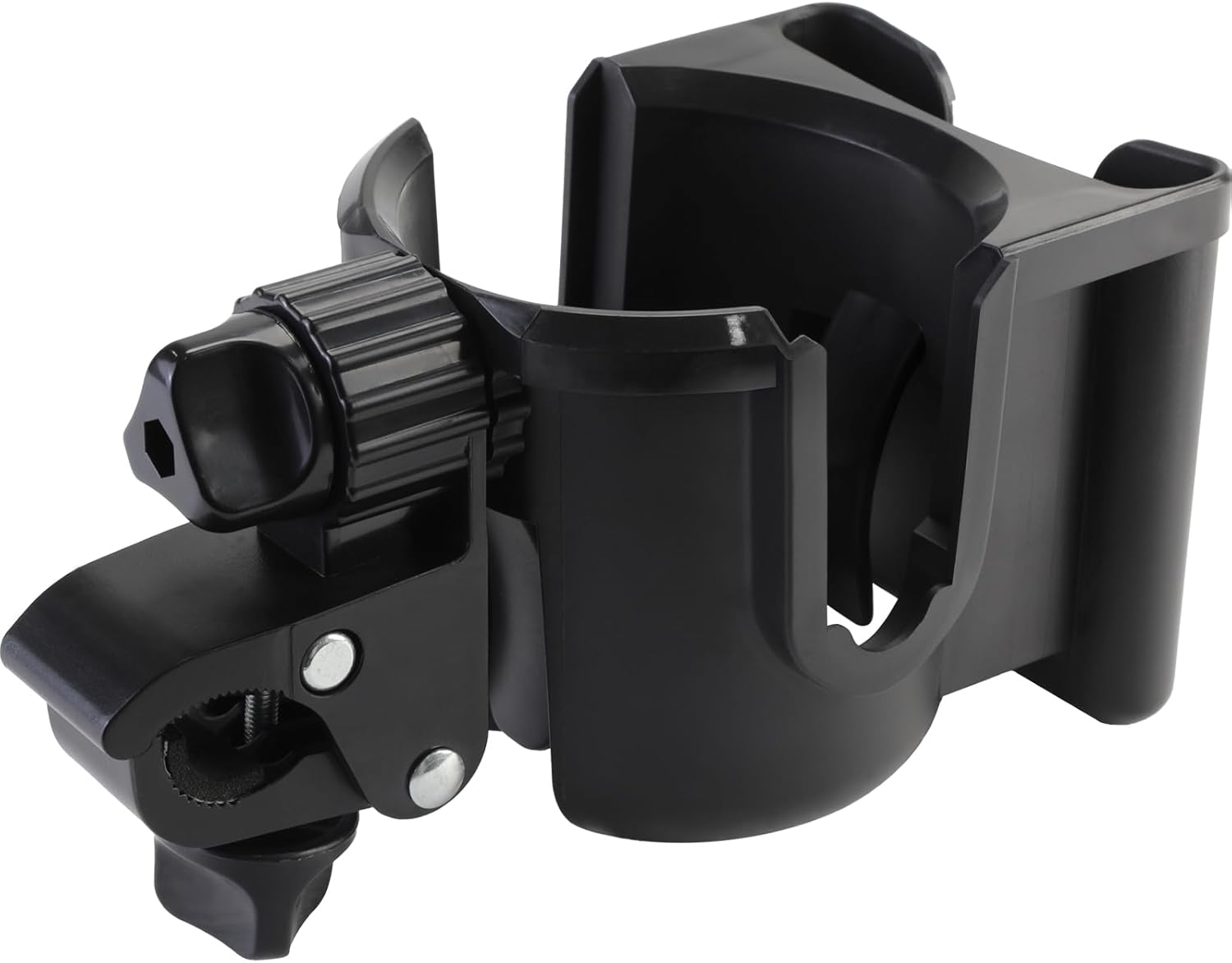 Universal Stroller Cup Holder with Phone Holder, 360&deg;Rotatable Bottle Holder with Strong Clip, Accessories for Stroller, Bike, Wheelchair, Walker, Scooter image number 2