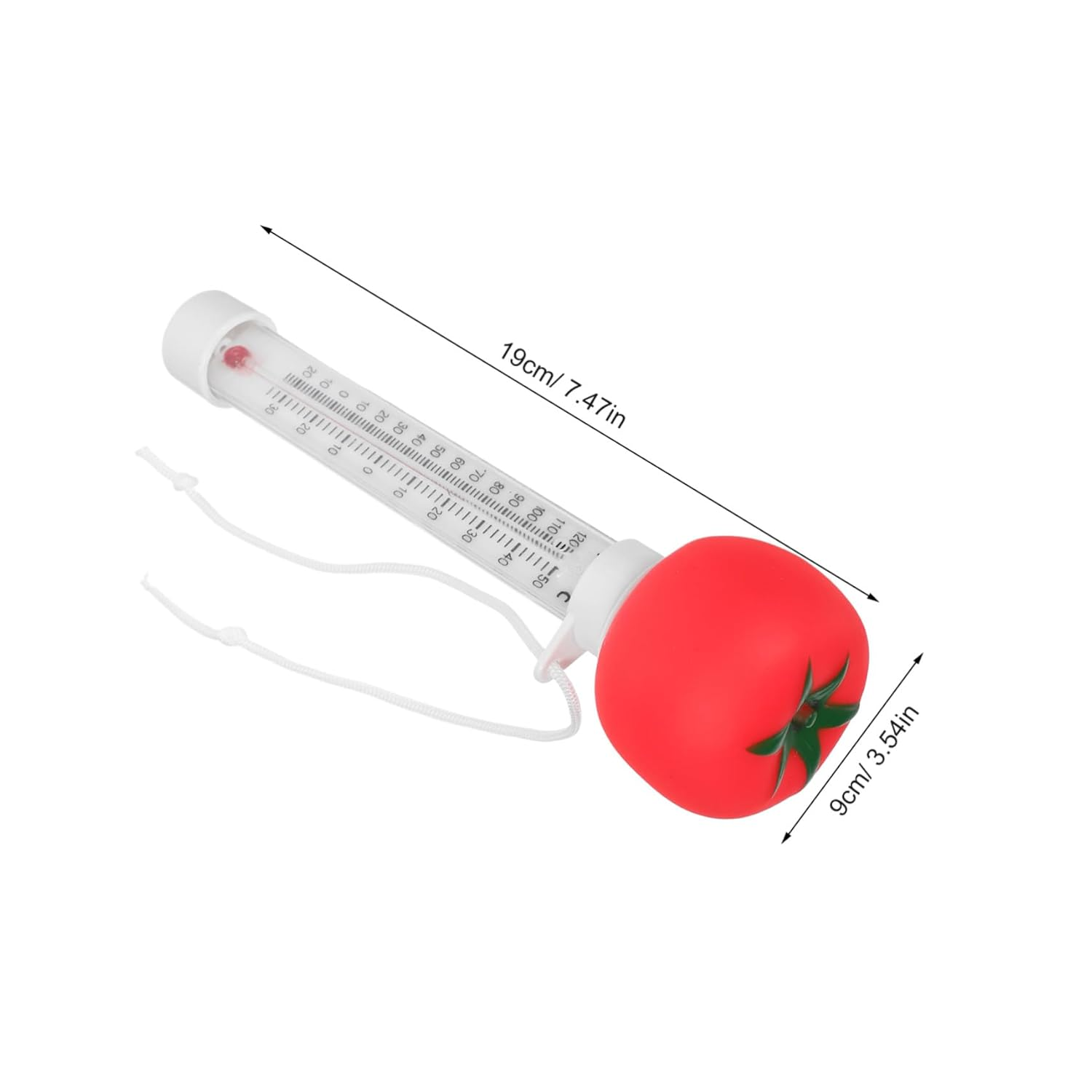 Milisten Floating Pool Thermometer Large Cartoon Tomato Design Accurate Water Temperature Gauge for Bath Swimming Spas Hot Tubs Ponds Safe Bath image number 2