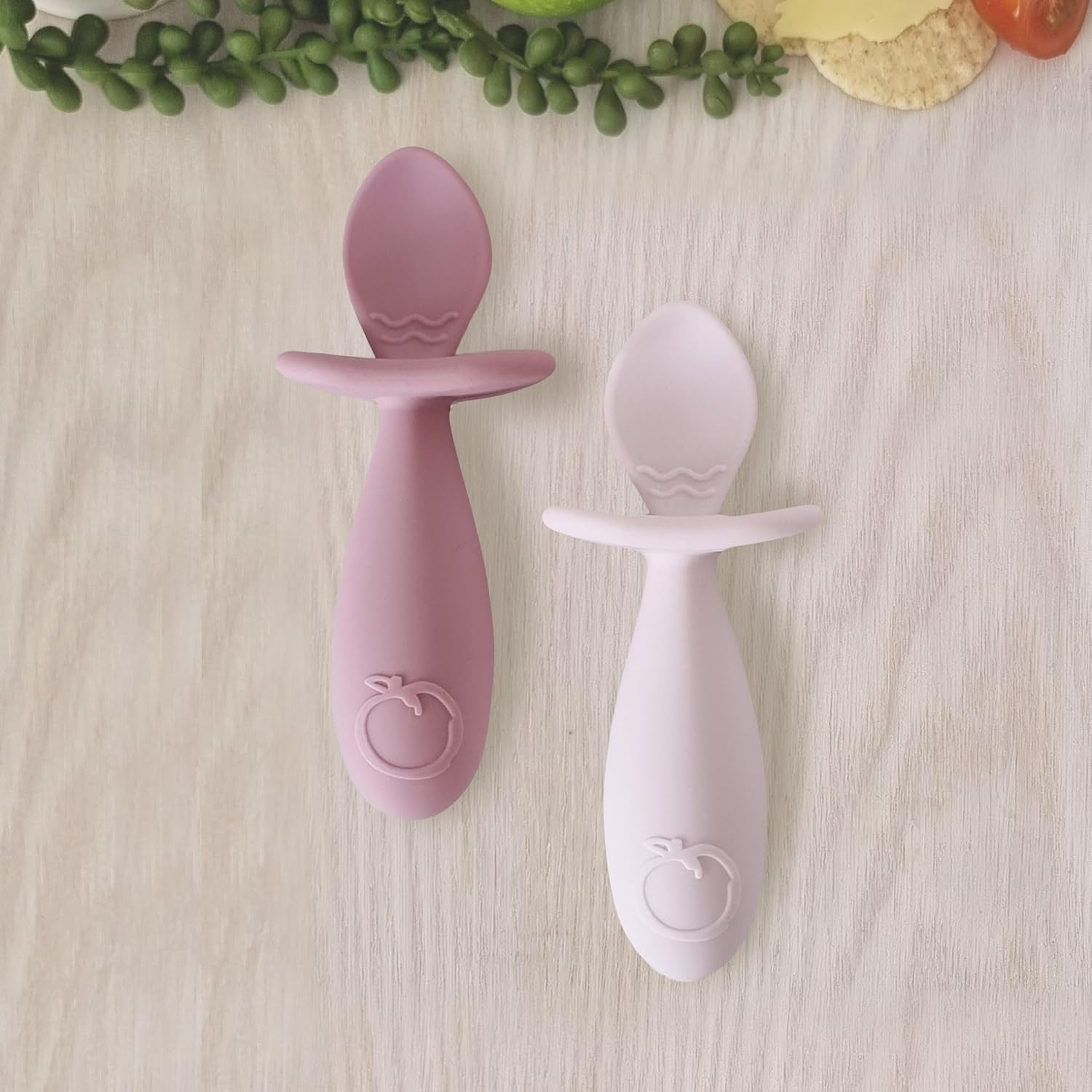 Plum Silicone 2 Pack Easy Grip Spoon Set Berry/Rose image number 1