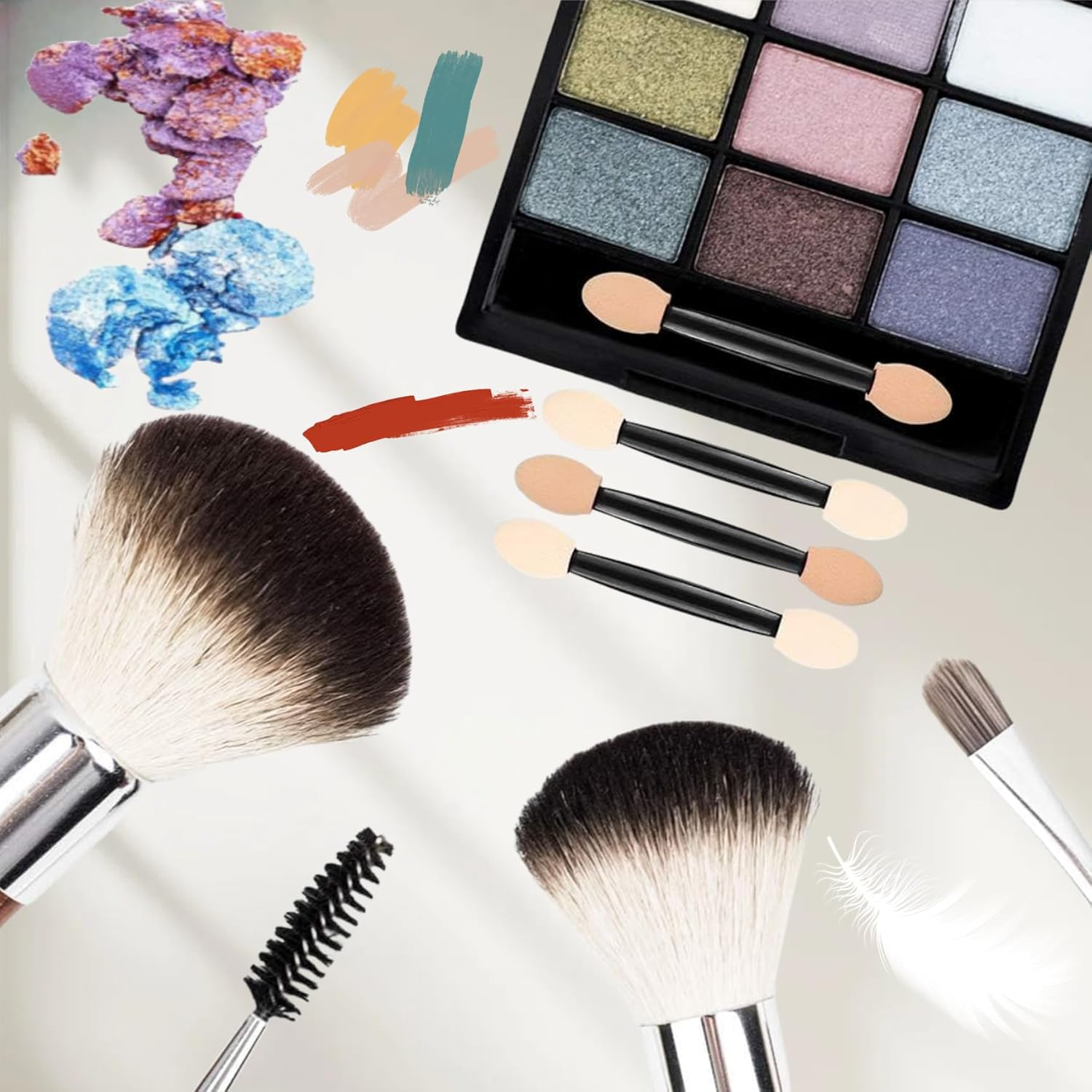 Gewaha Dual Sided Eyeshadow Brush 120Piece Portable Sponge Tipped Oval Makeup Applicator Tools for Eyeshade Popular