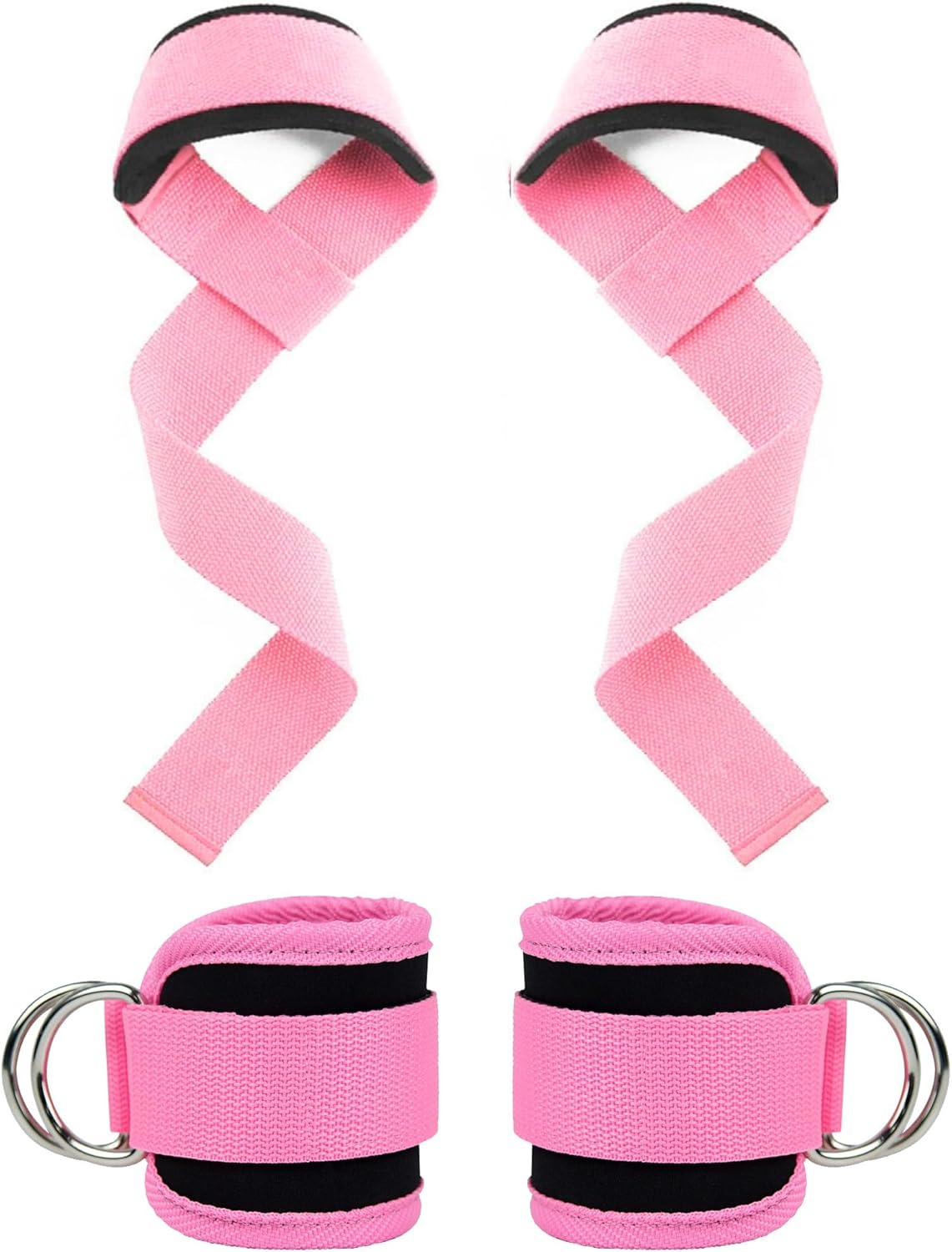 Wayfurr Lifting Straps &ndash; Durable Cotton Wrist Straps with Padded Support & Adjustable Ankle Straps for Cable Machine, Deadlifts, Rows & Strength Training