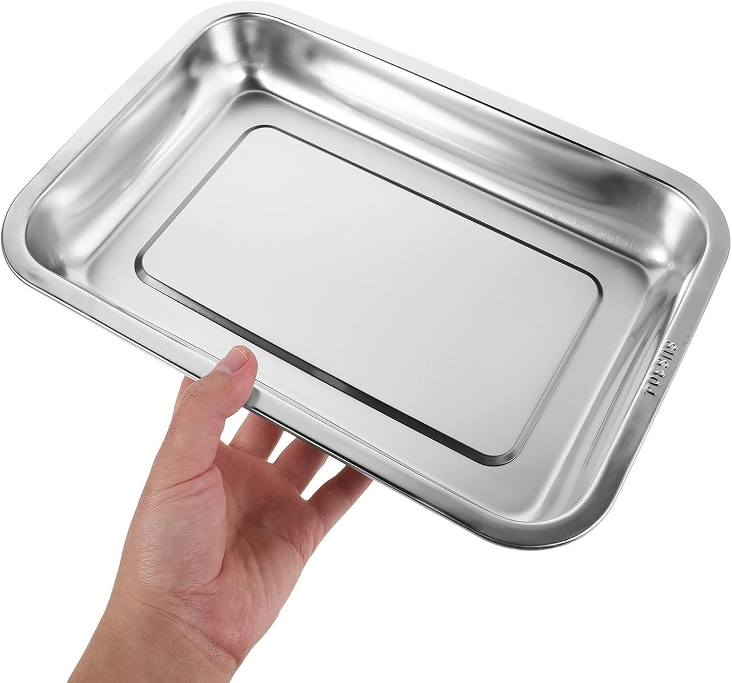 Kisangel 2Pcs 304 Stainless Steel Cat Litter Box, Deep Open Metal Indoor Litter Tray for Kittens, High-Sided Reusable Cat Pan Suitable for Pet Toilet Use image number 1