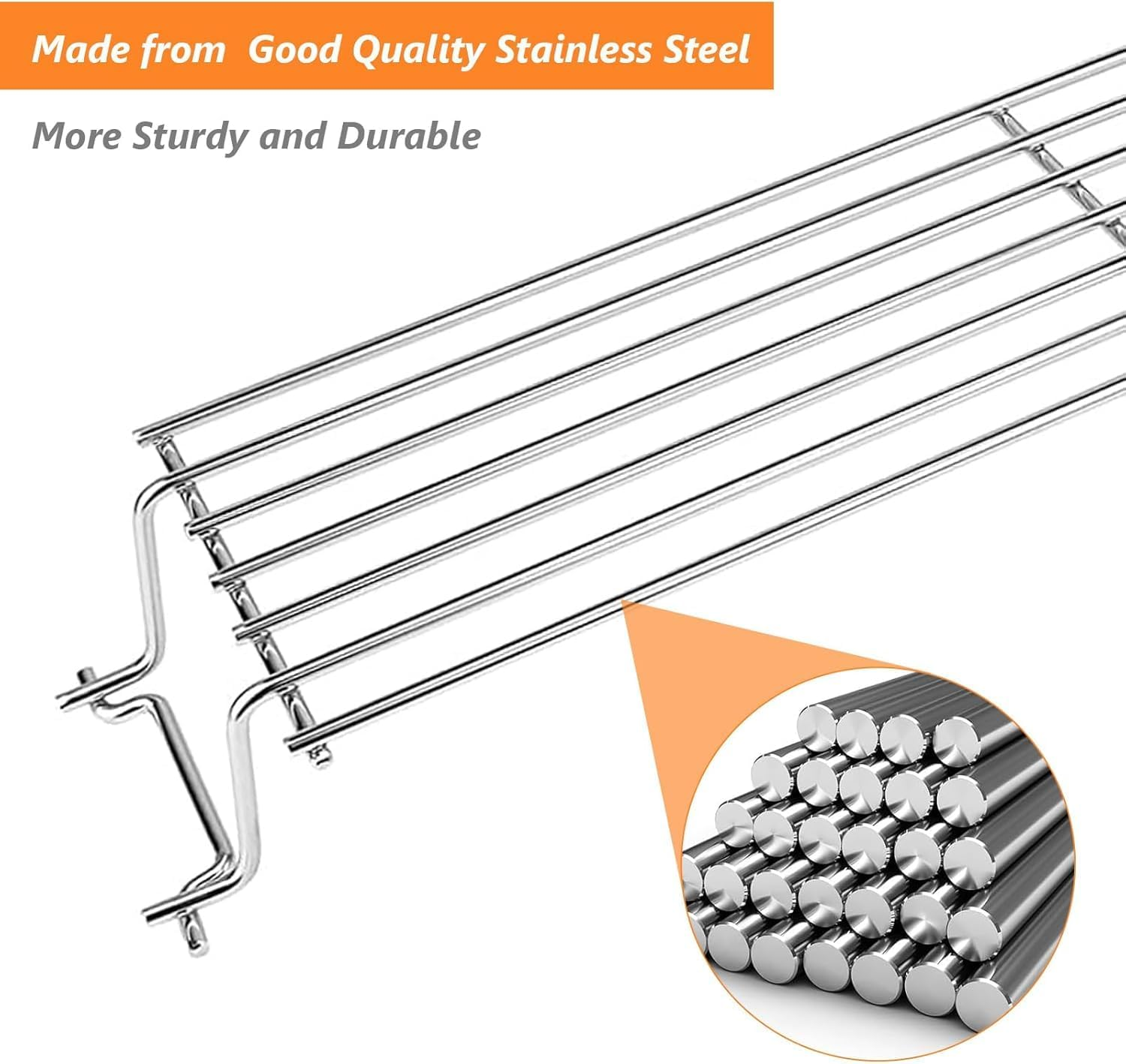 Denmay 7641 63.5Cm Grill Stainless Steel Warming Rack for Weber Spirit 300 Series Spirit E-310 S-310 E-320 S-320 SP-330 (With Front Control Knobs), Spirit II 300 Series E-310 S-310, 1 Pack image number 3