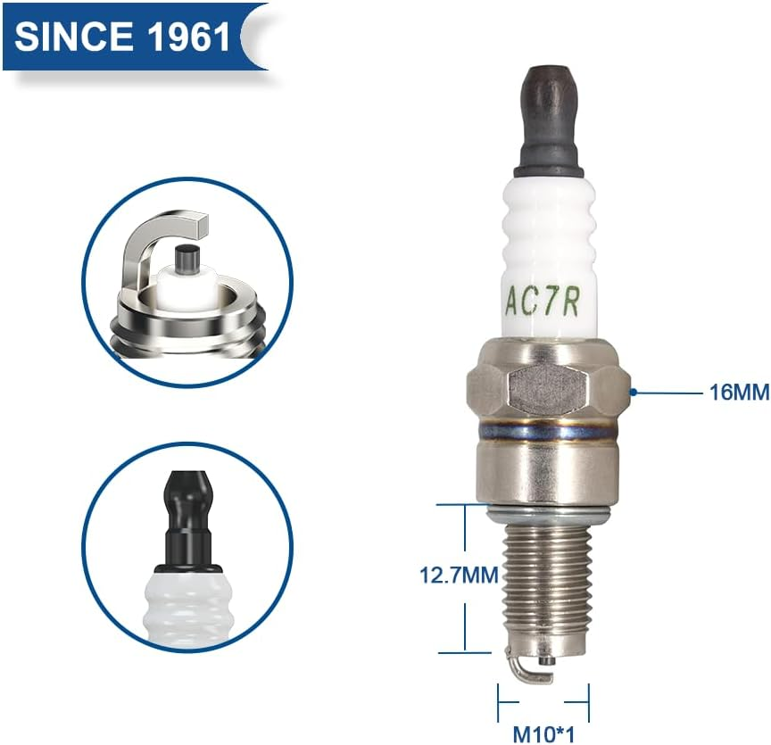 2PK TORCH AC7R Spark Plug Replace for Husqvarna 581362301, for NGK 3066/Cmr7H,For Champion 965/RZ7C RZ7CT10, for Brisk TR14C TR14S, for Autolite 4194, for Tanaka 018-16005-20, for Torch CMR7H, OEM image number 1
