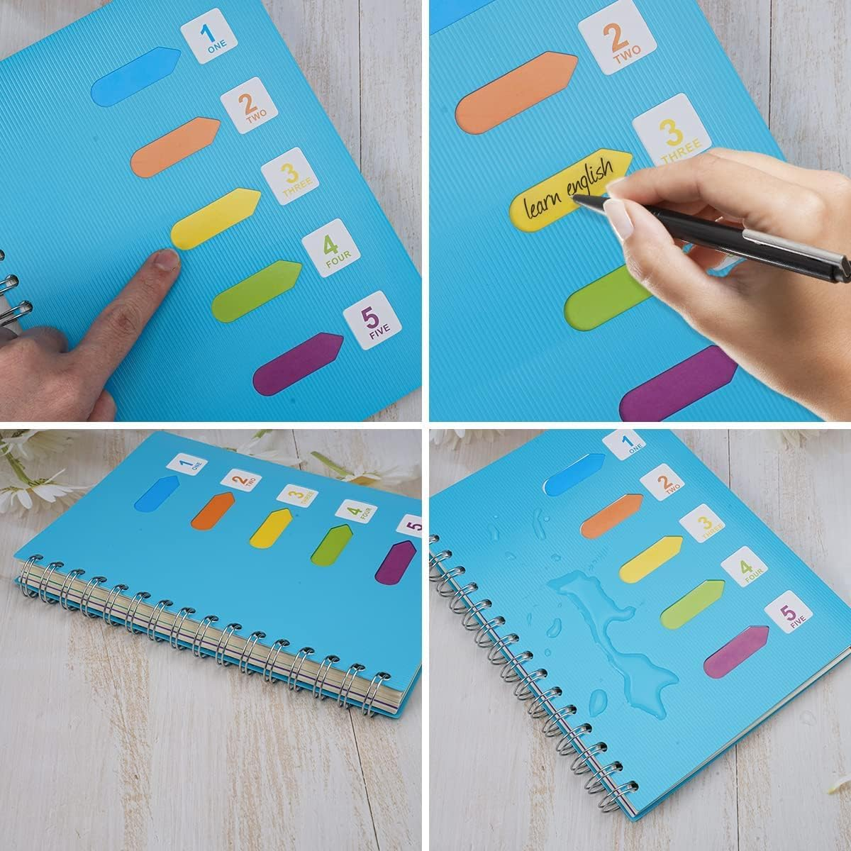 Spiral Notebook, A5 Notebook with Index, Notebooks with Pen, Hardcover Notebook, A5 Spiral Notebook, Journal Notebook, Spiral Journal, Subject Notebook for Work,Students, Office, Home,Writing Planner image number 4