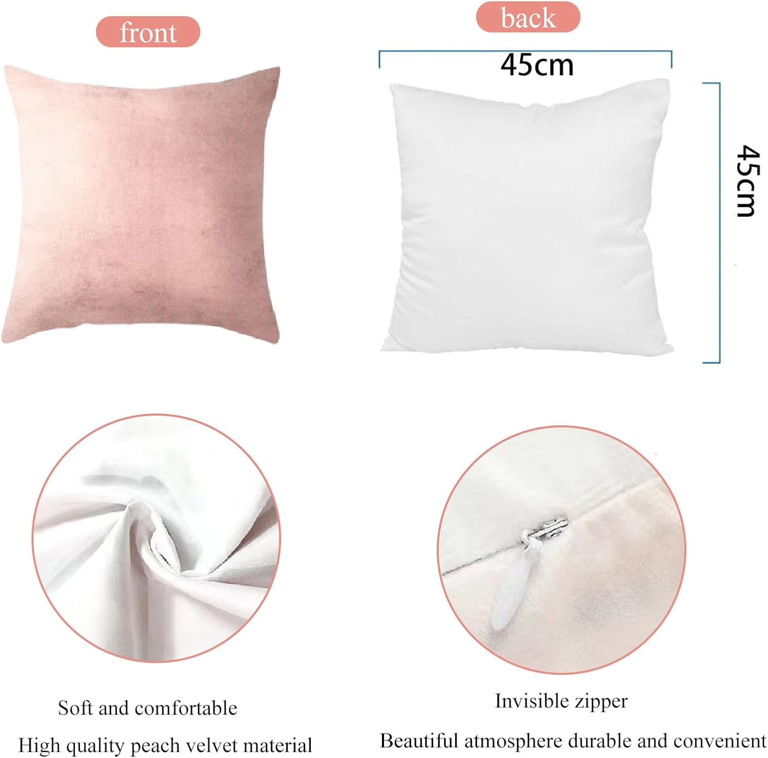 Home Decorative Pillow Covers Modern Throw Pillow Covers, Cushion Case for Sofa Couch Living Room Indoors Outdoors Style Home Decor 18 X 18 Inch 4 PCS image number 1