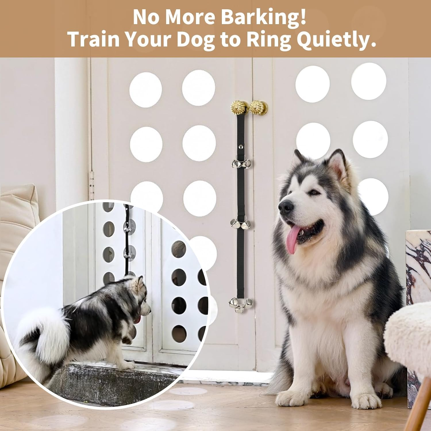 Dog Bells Doorbells for Door Knob/Potty Training/Going Outside-Lounder Jingle, Bigger Bells for Puppy Dogs Doggy Doggie Canine Poochie Pooch Pet Hound Mutt-Cool for Dog Lovers image number 6