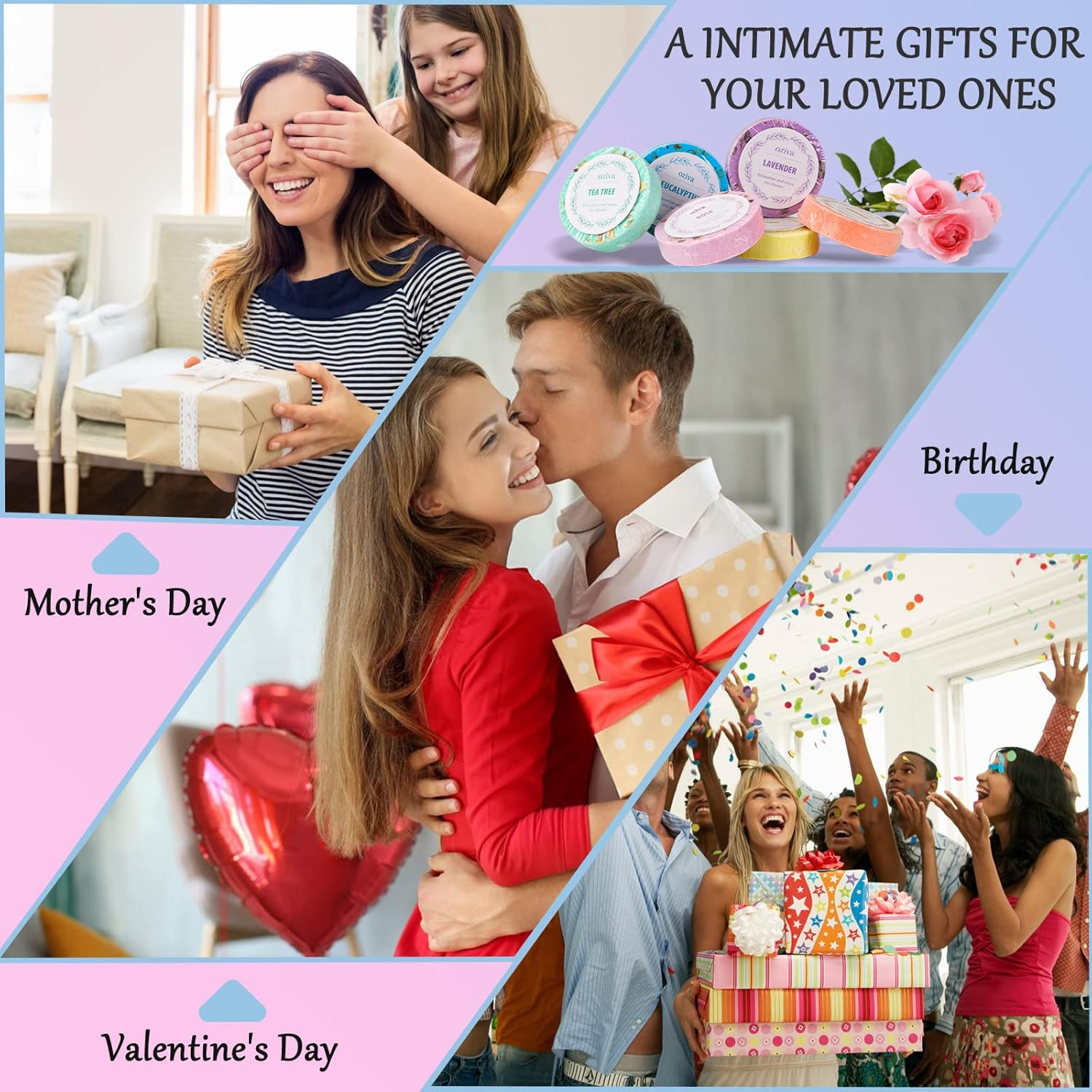 Oziva Aromatherapy Shower Steamers - Nighttime Shower Tablets, Shower Bombs - Stocking Stuffers for Women - Self Care and Relaxation Stress Relief