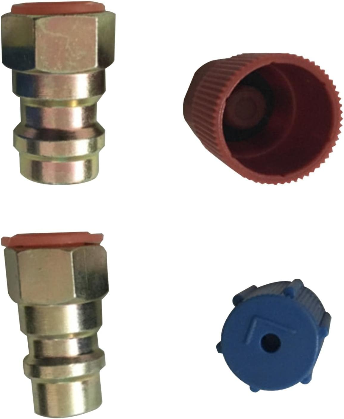 R12 to R134A Conversion Kit - R12 to R134 a High/Low AC Fitting Port Retrofits Conversion Adapter,Quick Coupler A/C 90&deg; Fitting, High and Low Side R-12 to R-134A Retrofits with 2PC - 5 Pcs Single Attribute image number 5