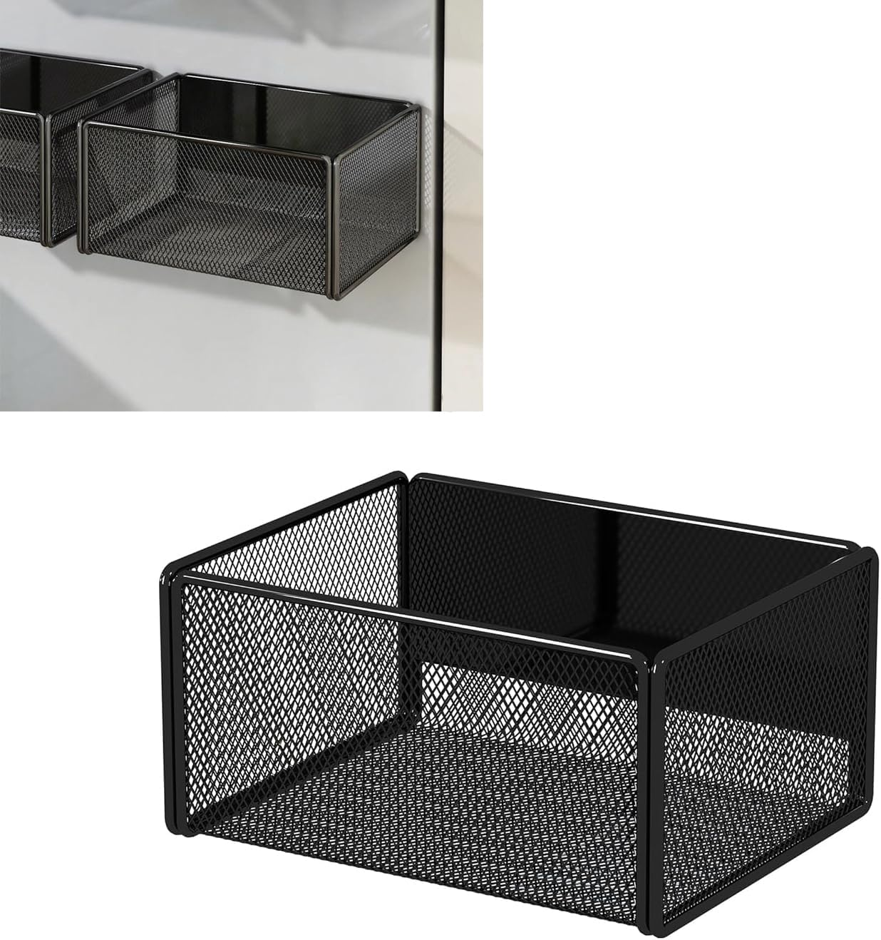 Spice Rack, No Drilling, Magnetic, Standing, Space-Saving, Fridge Spice Organiser, Fridge Magnetic Shelf, Kitchen Organiser Kitchen Shelf for Spices Bottle, Load Capacity 7.5 Kg, Black, 16 X 12 X 8 Cm image number 6