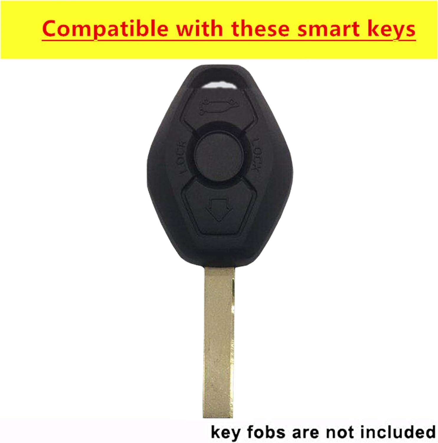 QIXIUBIA for BMW Key Fob Cover Keyless Entry Remote Control Key Case Protector with Keychain Fit for BMW 3 5 7 Series M3 M5 M6 X3 X5 Z3 Z4 Z8 LX8FZV (For BMW B, Black)