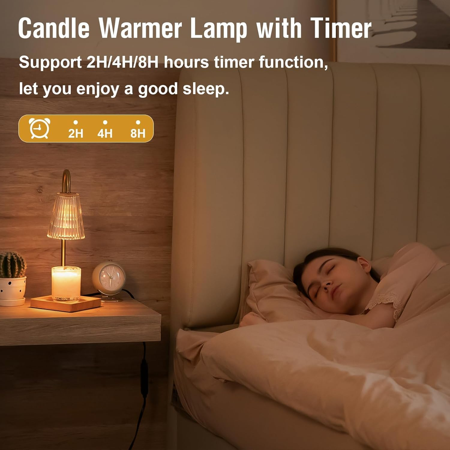Candle Warmer Lamp Australia, Table Lamp with Dimmable and Timer for Jar Candles with 2 Bulbs, Home D&eacute;cor Products for Thanksgiving Christmas Mother'S Day Birthday Women & Mom Gifts image number 5
