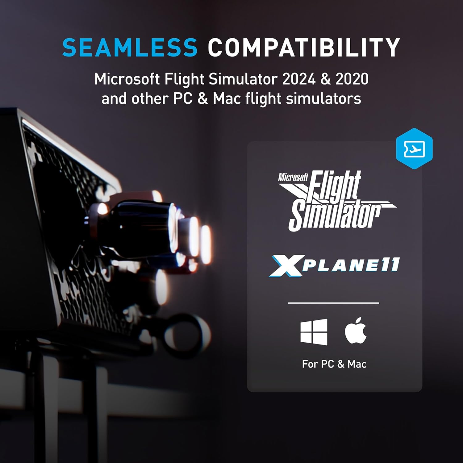 Honeycomb Sierra TPM Module - GA Throttle Quadrant for Flight Simulation, Metal Vernier Axes, Advanced Flight Controls - Trim Wheel & Parking Brake, Compatible with MSFS 2024/2020 for PC & Mac image number 5