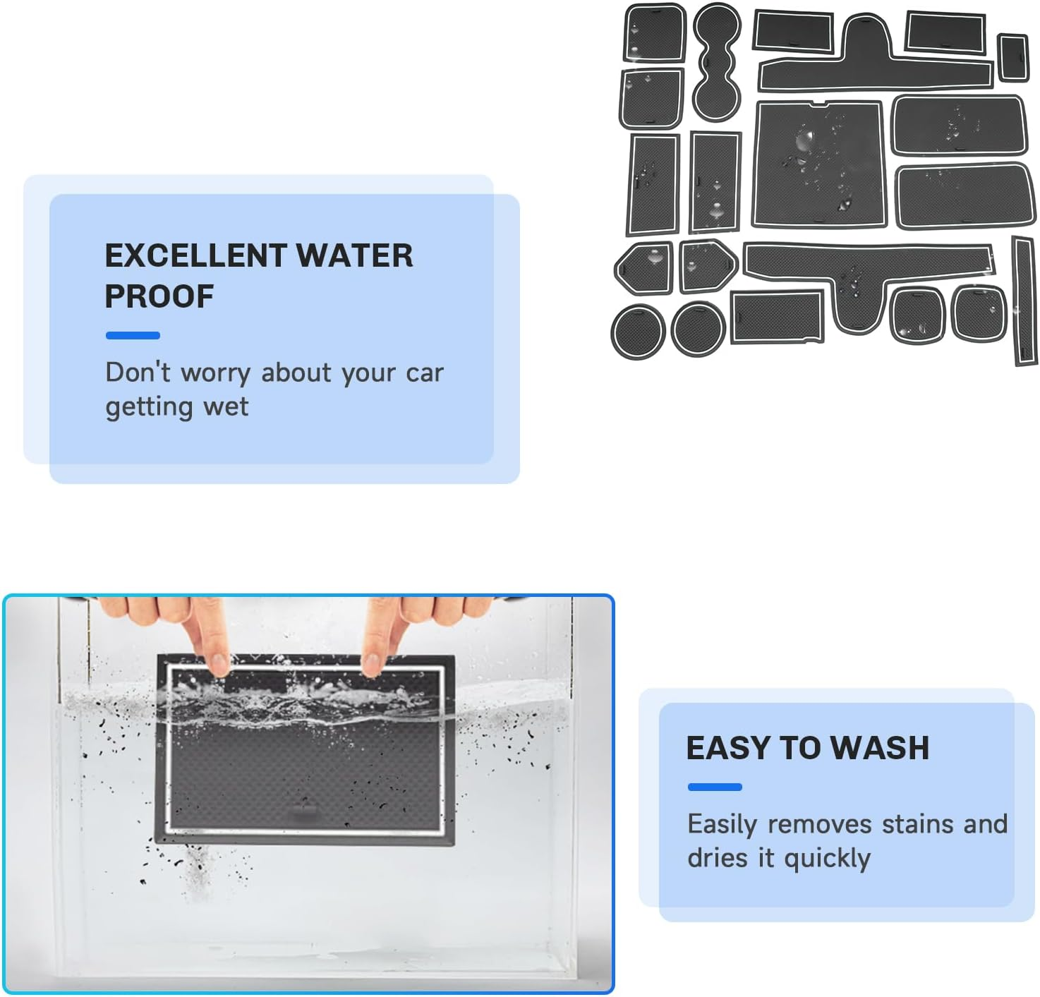 SXCY for 2021-2025 Kia Sorento Accessories Cup Holder Inserts Liner 2024 2025 Sorento Door Slot Mats 2025 Sorento Accessories Center Console Liners (7-Passenger Seats Only for LX/S Trim) (White)