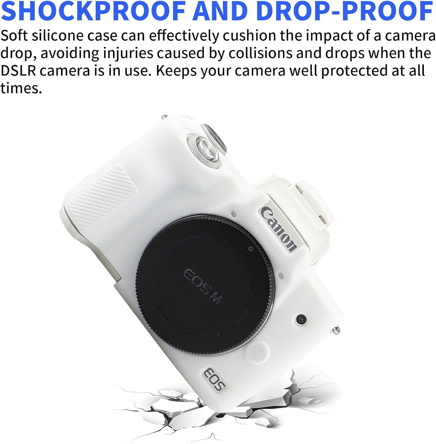 Camera Case for  EOS M50/M50 Mark II Digital Camera, Anti-Scratch Soft Silicone Case Cover Housing Protective Cover Protector Camera Body Skin Case (White) image number 1