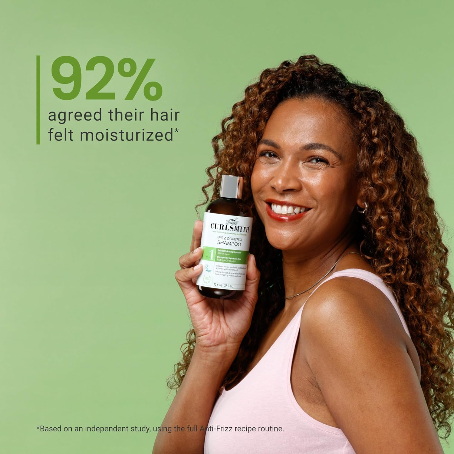 CURLSMITH - Frizz Control Cleanser, Gentle Hydrating Hair Shampoo, for All Curl Types, Long Lasting Frizz Control, Vegan, 355Ml/12 Fl Oz image number 2