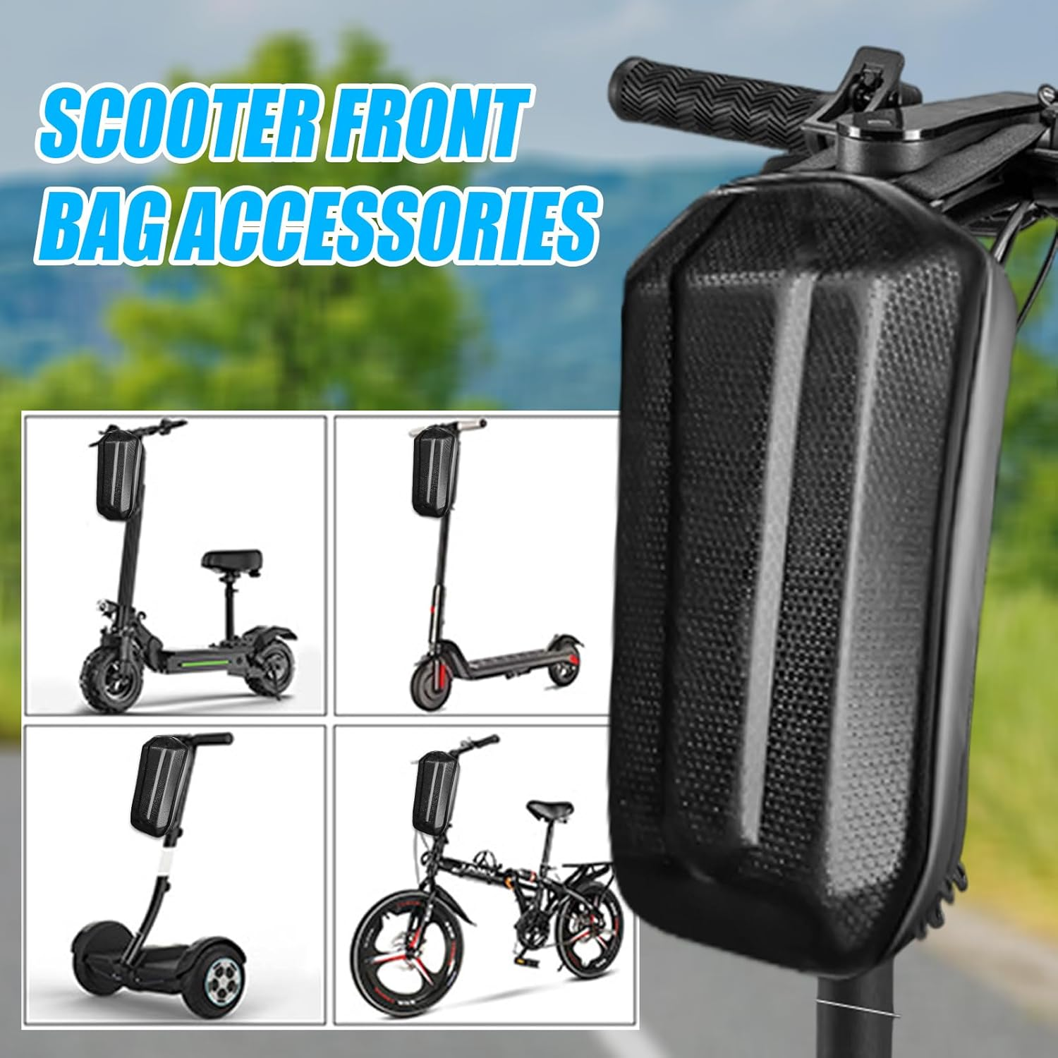Bike and Scooter Handlebar Bag, Waterproof Scooter Storage Bag, 3L Waterproof Front Bags for Escooter, Mobility, Electric Bike, Handle, Tiller Bags for Charger Tools, Repair Tools image number 2
