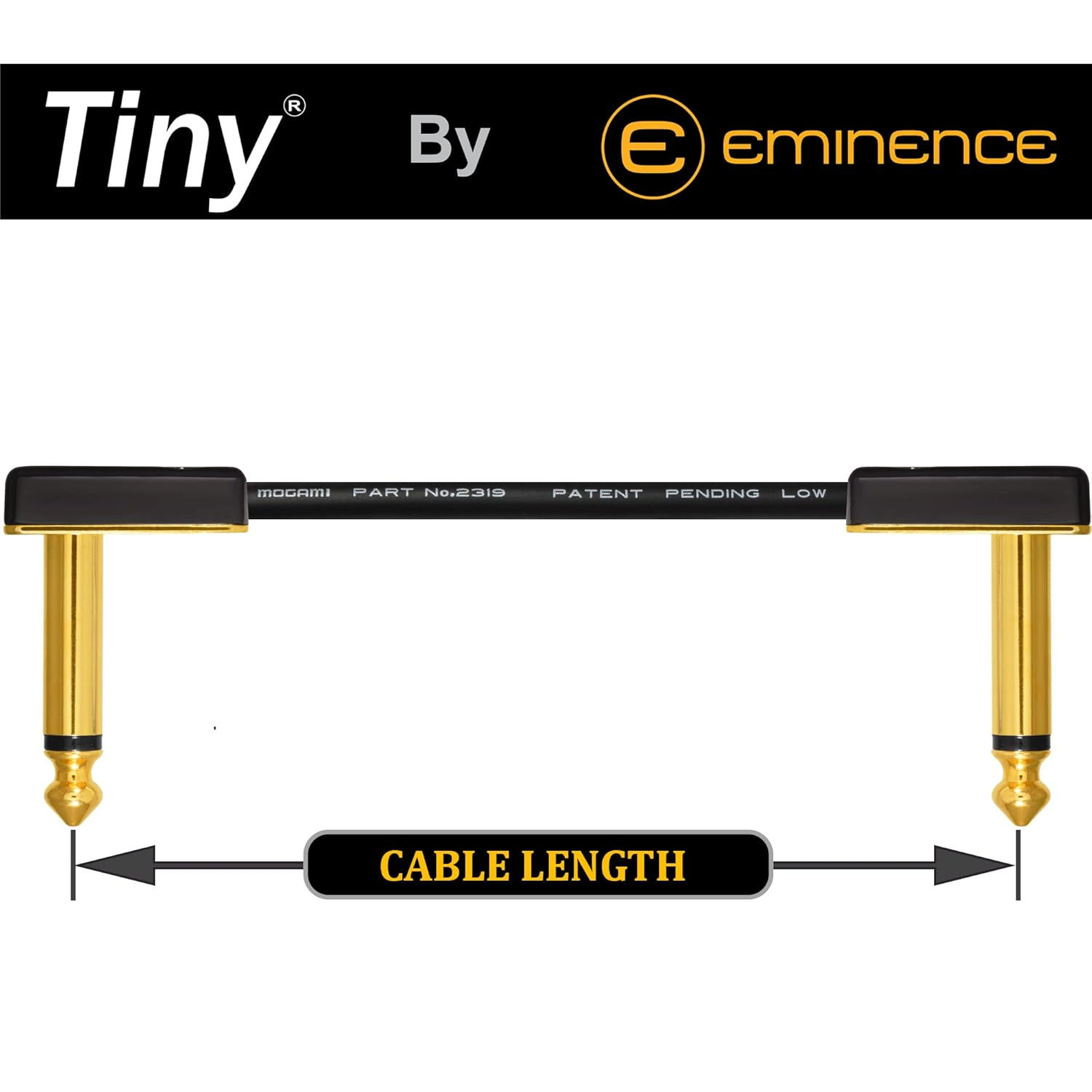 3 Units - 75 CM - Pedal, Effects, Patch, Instrument Cable Custom Made by WORLDS BEST CABLES &ndash; Made Using Mogami 2319 Wire & Eminence Tiny Gold Plated &frac14; Inch (6.35Mm) R/A TS Connectors image number 2