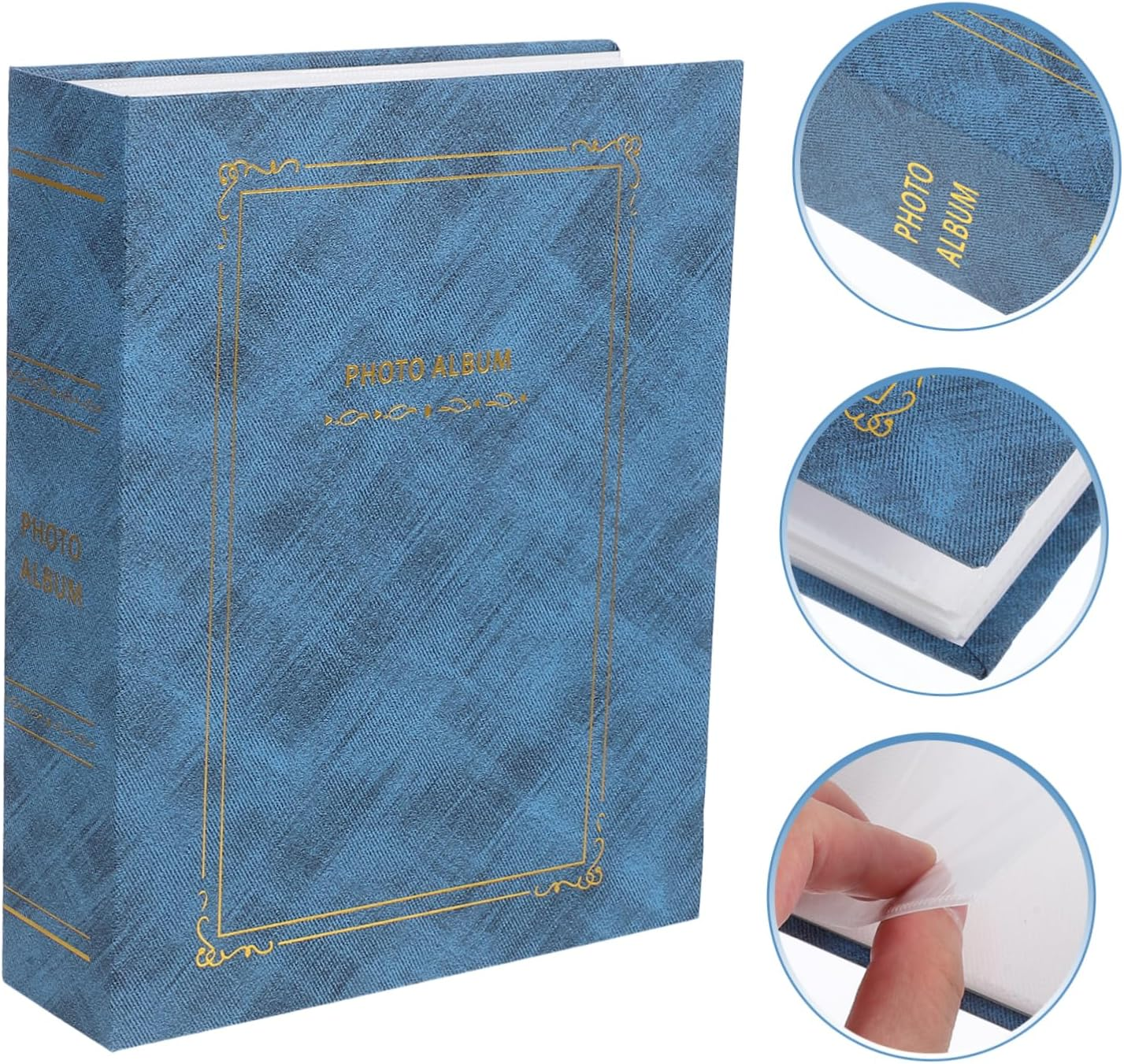 Family Memory Book Capacity Photo Album for Graduation Weddings Special Events Storage Scrapbook for Cherished Pictures with Foil image number 4