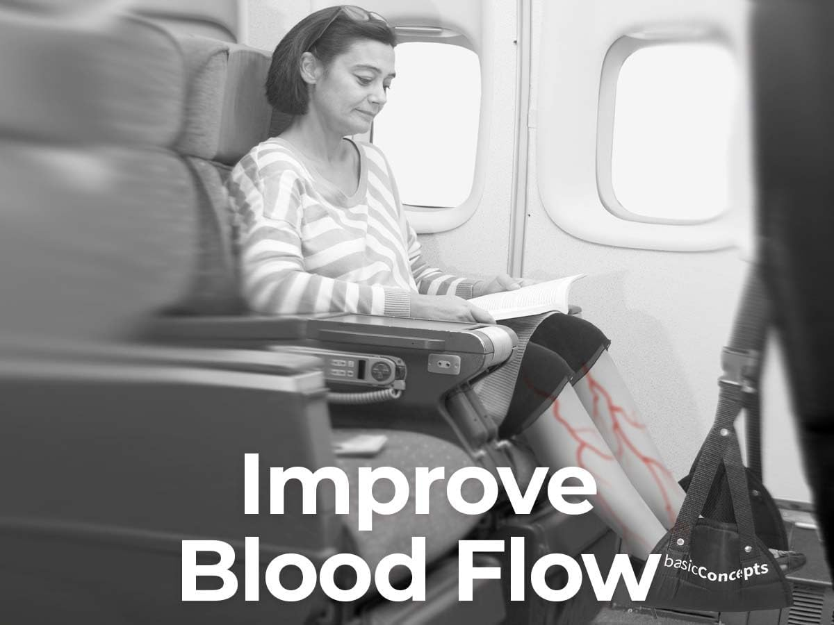 Aoiiigo Airplane Foot Rest Airplane Foot Hammock and Plane Portable Travel Foot Rest Flight Carry Adjustable Height Foot Rest Travel Accessories Footrests Hammock(Black) image number 3