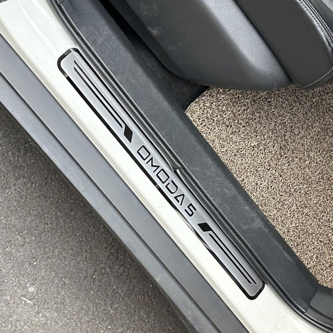 Stainless Door Sill Protector Kick Plate Entry Guard Kit for Chirey Chery Omoda 5 2024 Accessory (Thin Stainless Chrome) image number 6