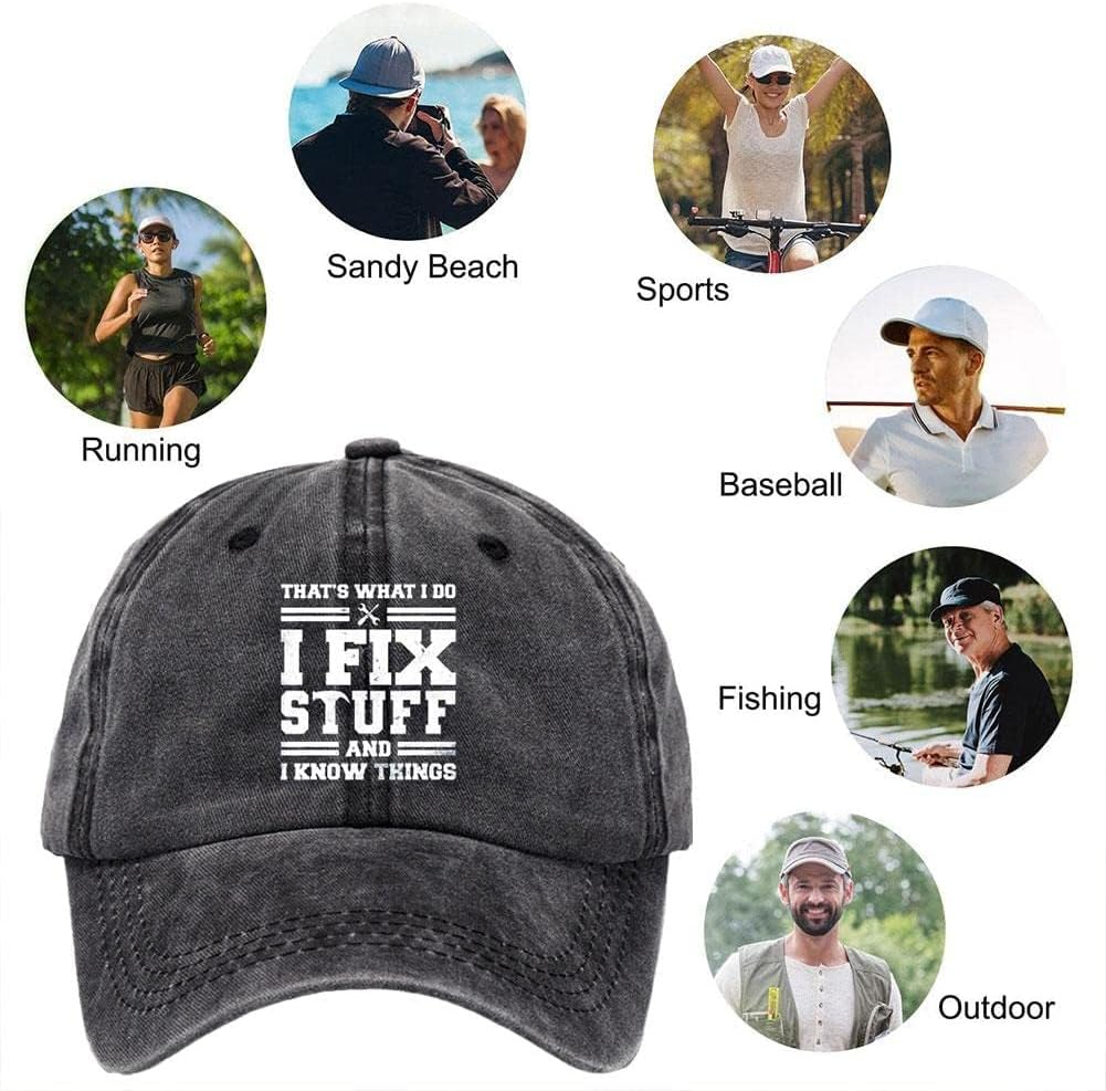 Oimzzr That'S Whats I Do I F Stuff and I Know Things Baseball Caps for Men Adjustable Strapback S Green 1 image number 4