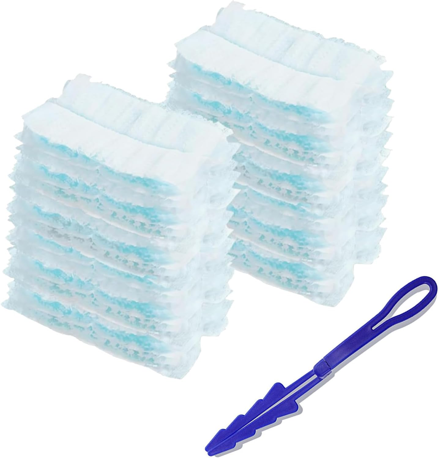 20 Pcs Flash Dust Magnet Refill with Handle,Fluffy Dusters Refills Replacement Duster Head for Cleaning,Blue Disposable Flash Dust Magnet Refills for Home and Car Cleaning image number 6