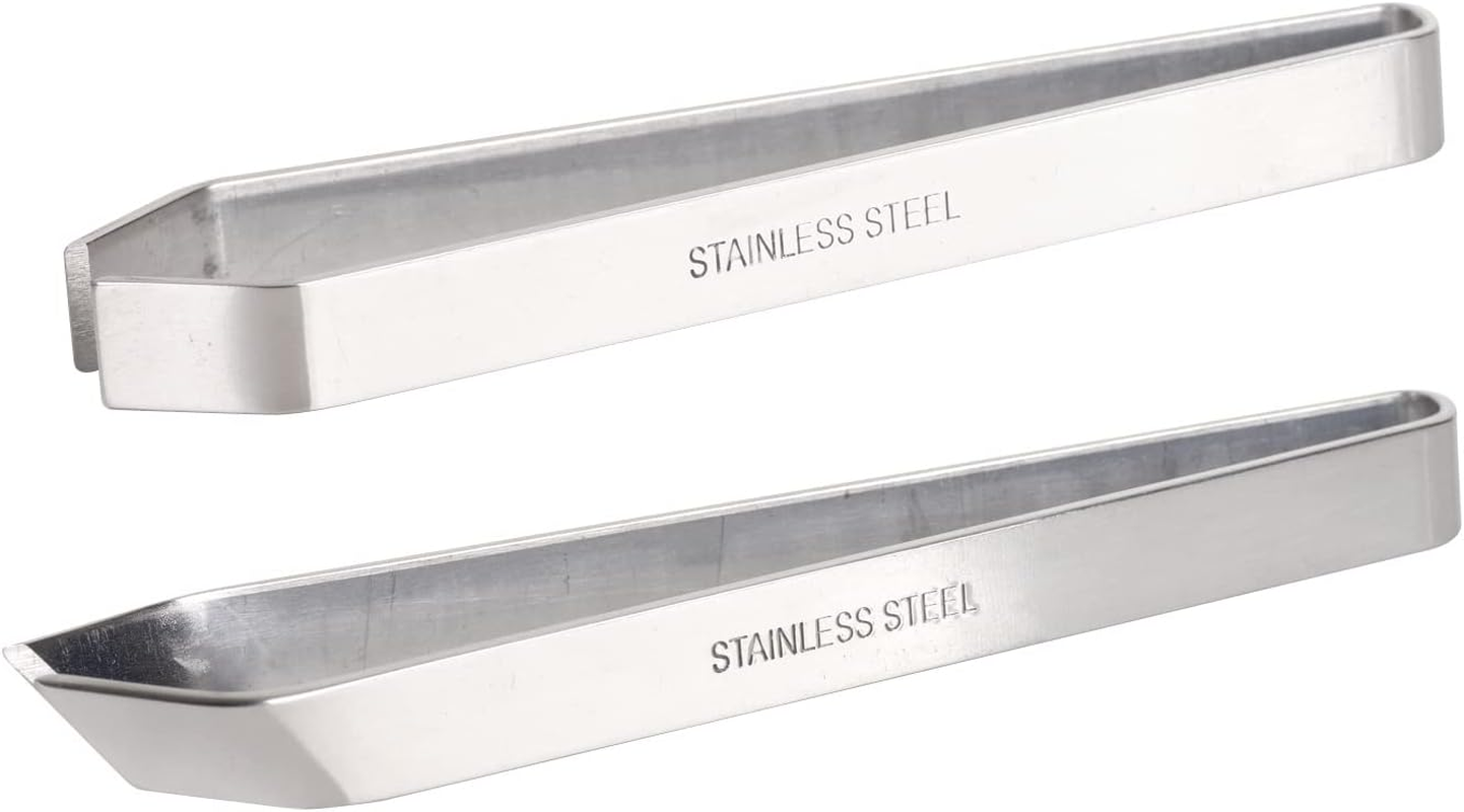 Fish Bone Tweezers Pin Japanese Global Set, 2 Pcs,Stainless Steel, Pliers Curved Non-Slip Grip Remover Slant Tongs Bones Tweezer Kitchen Tool Flat Cooking Fishbone Home Restaurant Puller Pick-Up Craft image number 1