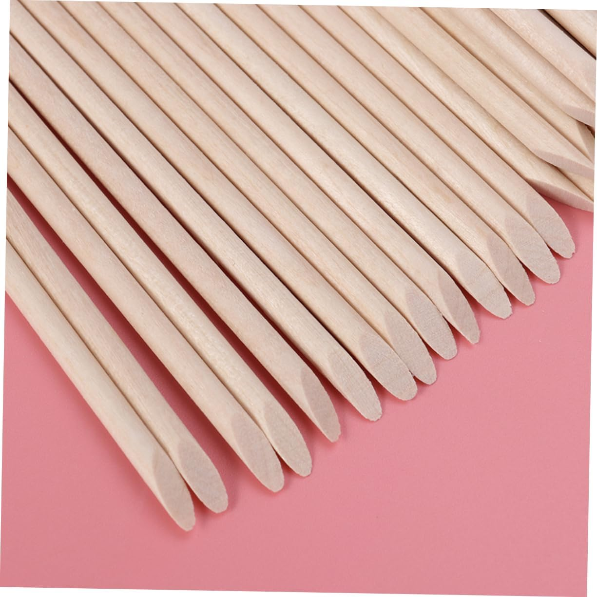 Minkissy 100Pcs Orange Wood Sticks Wood Cuticle Sticks Double Sided Nail Sticks Manicure Pedicure Tool image number 2