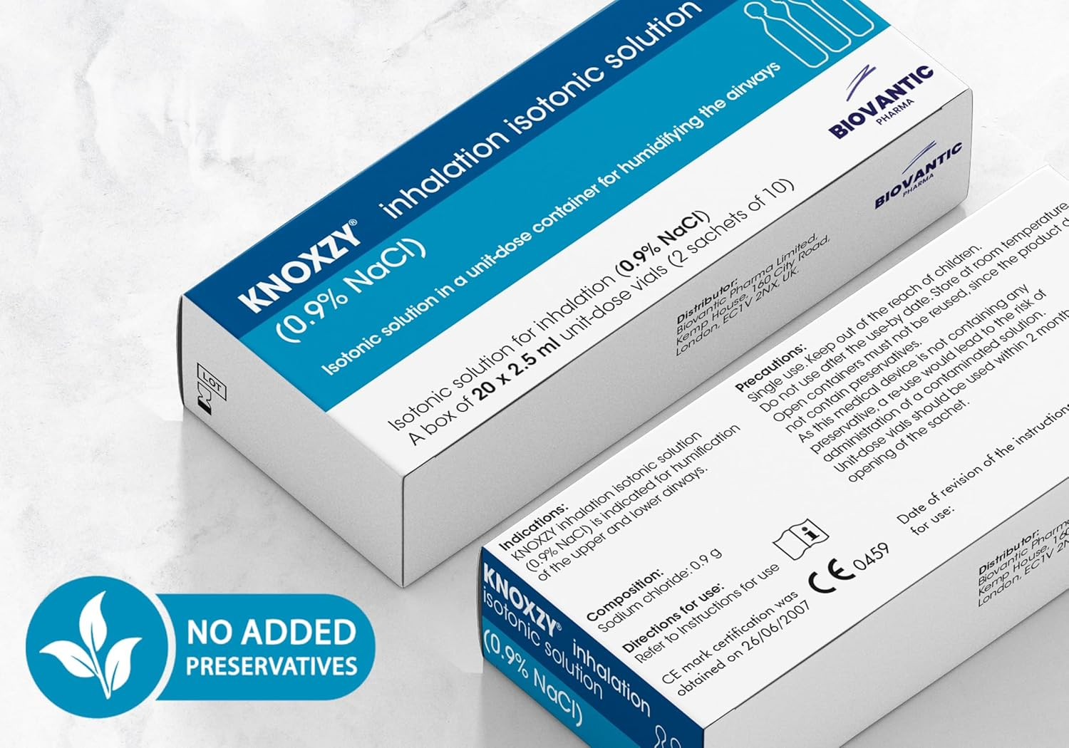 KNOXZY Sterile Isotonic Saline Solution 0.9% - Sodium Chloride Nacl - Inhalation Saline Solution for Humidifying the Airways &ndash; 20 X 2.5 Ml Unit Dose Vials, Pharmaceutical Grade image number 6
