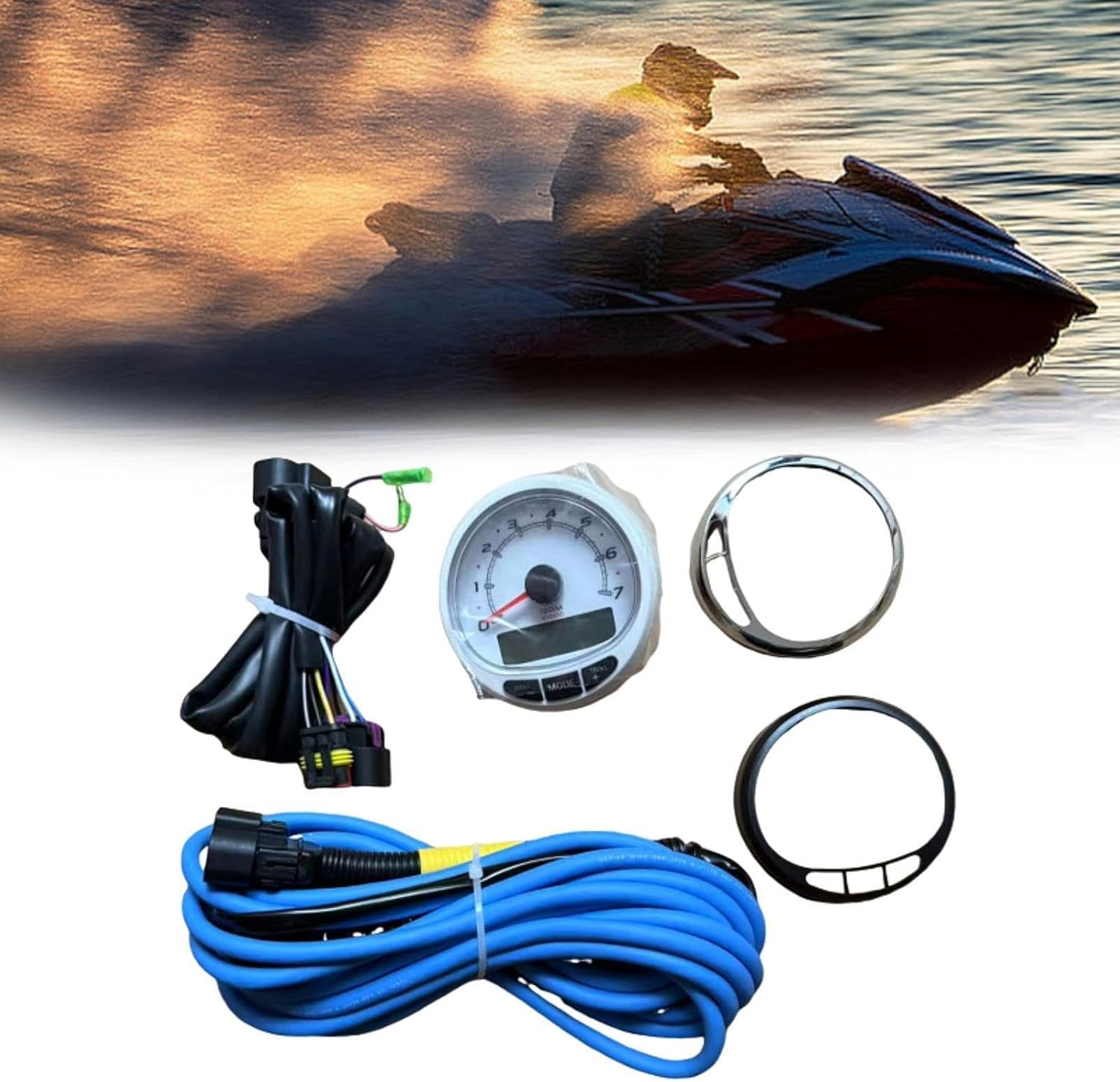Outboard Motor Tachometer Kit Replace 8M0135634 3 Feet Long Harness Practical image number 4