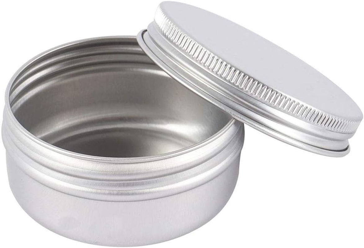 10 PCS 50Ml Aluminum Tin Jars round Metal Cosmetic Containers with Lids Screw Top Metal Cans Sample Pots for Lip Balm,Cream,Sample,Candy,Jewelry,Diy Crafts image number 6