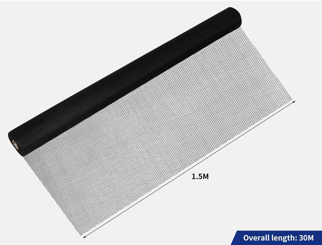 Traderight Insect Screen Flyscreen Roll Fiberglass Mesh Fly Screens Doors Window Net Fiberglass 1.5M X 30M image number 1
