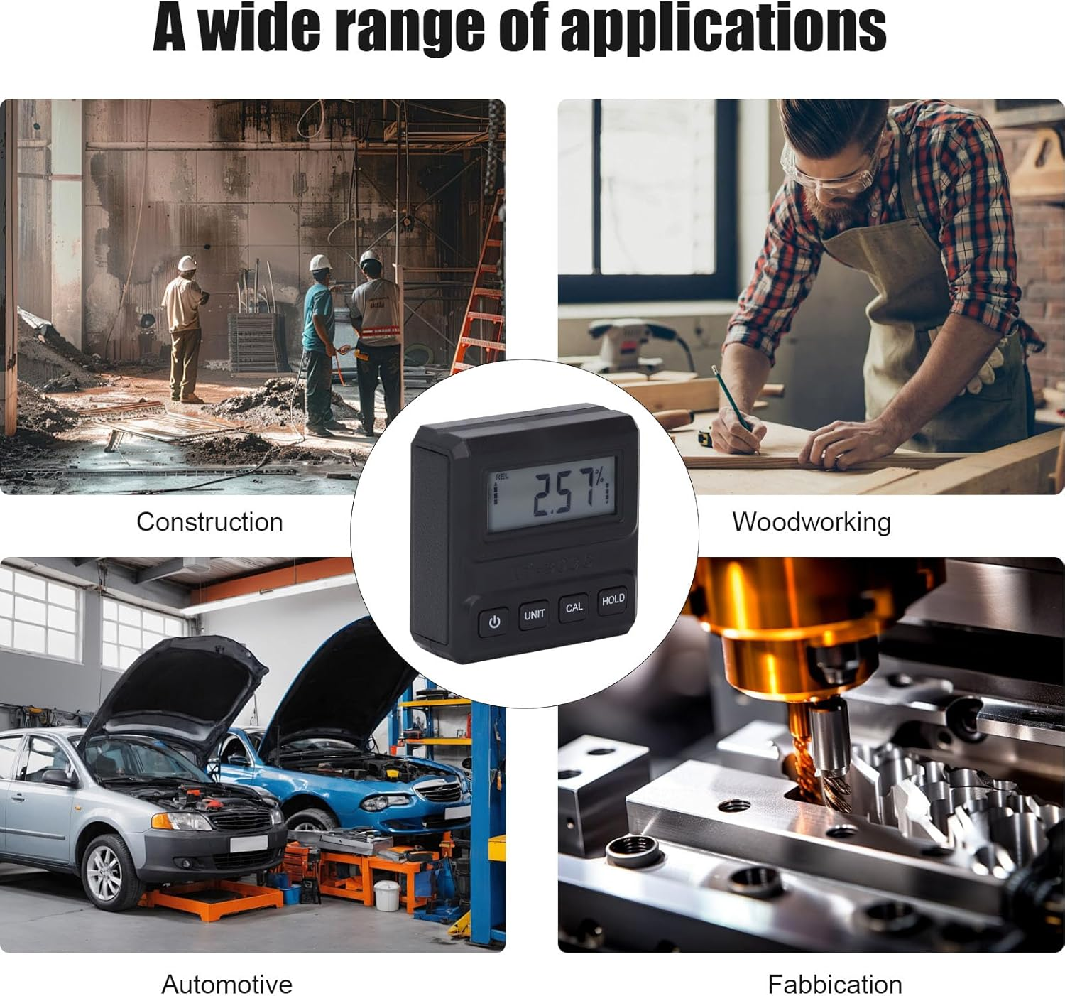 Digital Level Angle Gauge, Electronic Level Angle Finder Tool with Data Hold, Portable Digital Level Box Angle Finder for Automobile image number 6