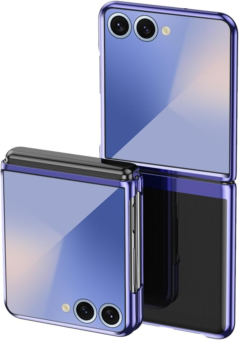 MOJIA Case for Samsung Galaxy Z Flip7 Electroplating Frame Bumper Plating Protective Cover Slim Scratch Shockproof Transparent Phone Case. Rose Gold