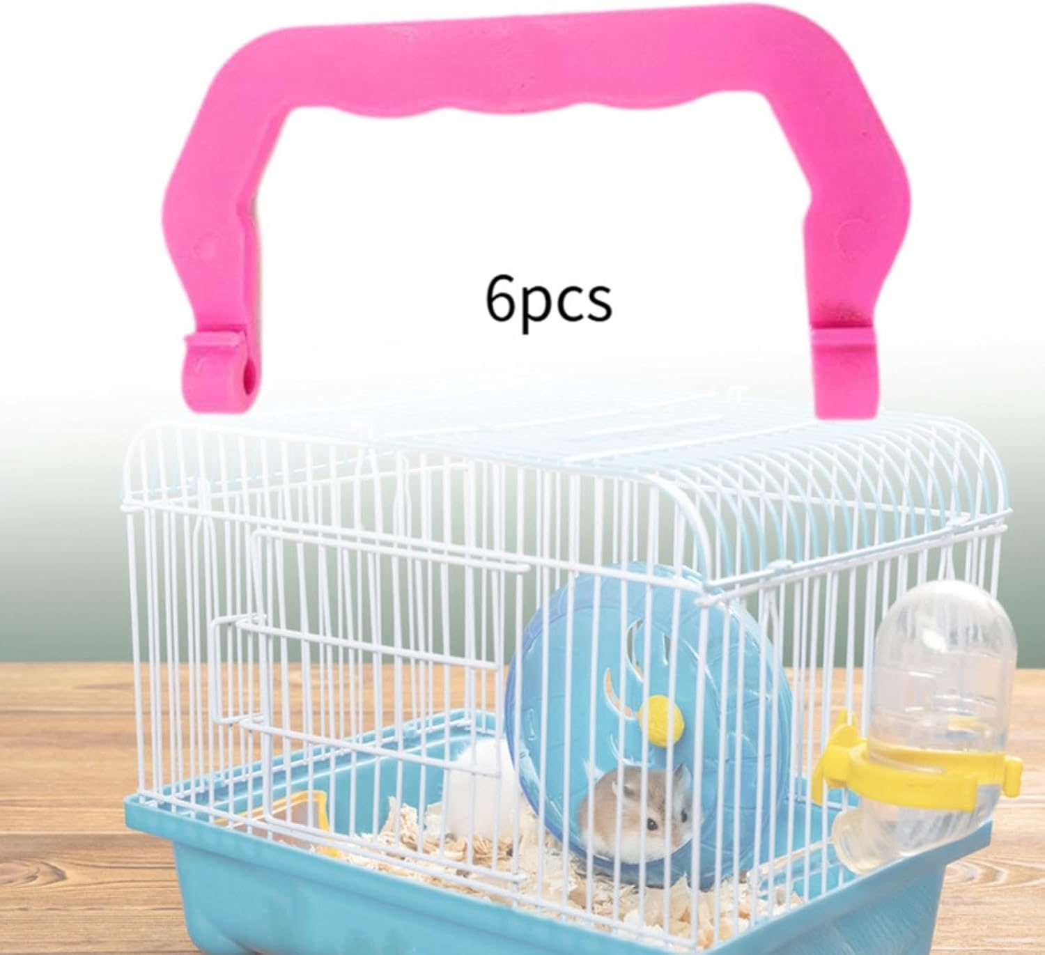 Replacement Cage Handles, 6 Pieces, Replacement Handles for Portable Pet Cages, Heavy Duty Handles for Carrying Cages, Pink image number 1