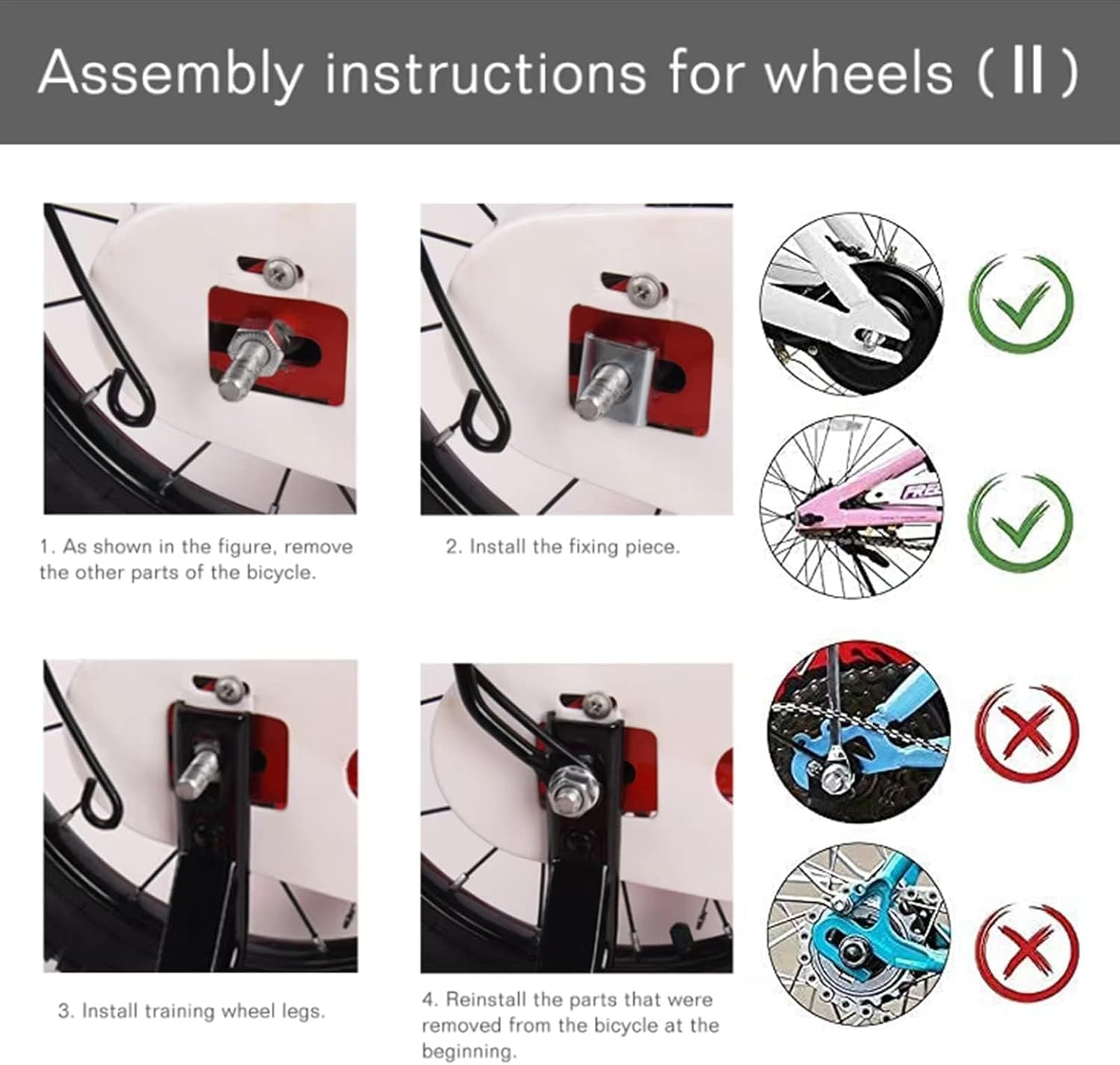 Bicycle Training Wheels,Adjustable Training Wheels, Bike Training Wheels,Training Wheels for Kids Bike,For 12 14 16 18 20 Inch Single Speed Bicycle,Suitable for Boys and Girls image number 3