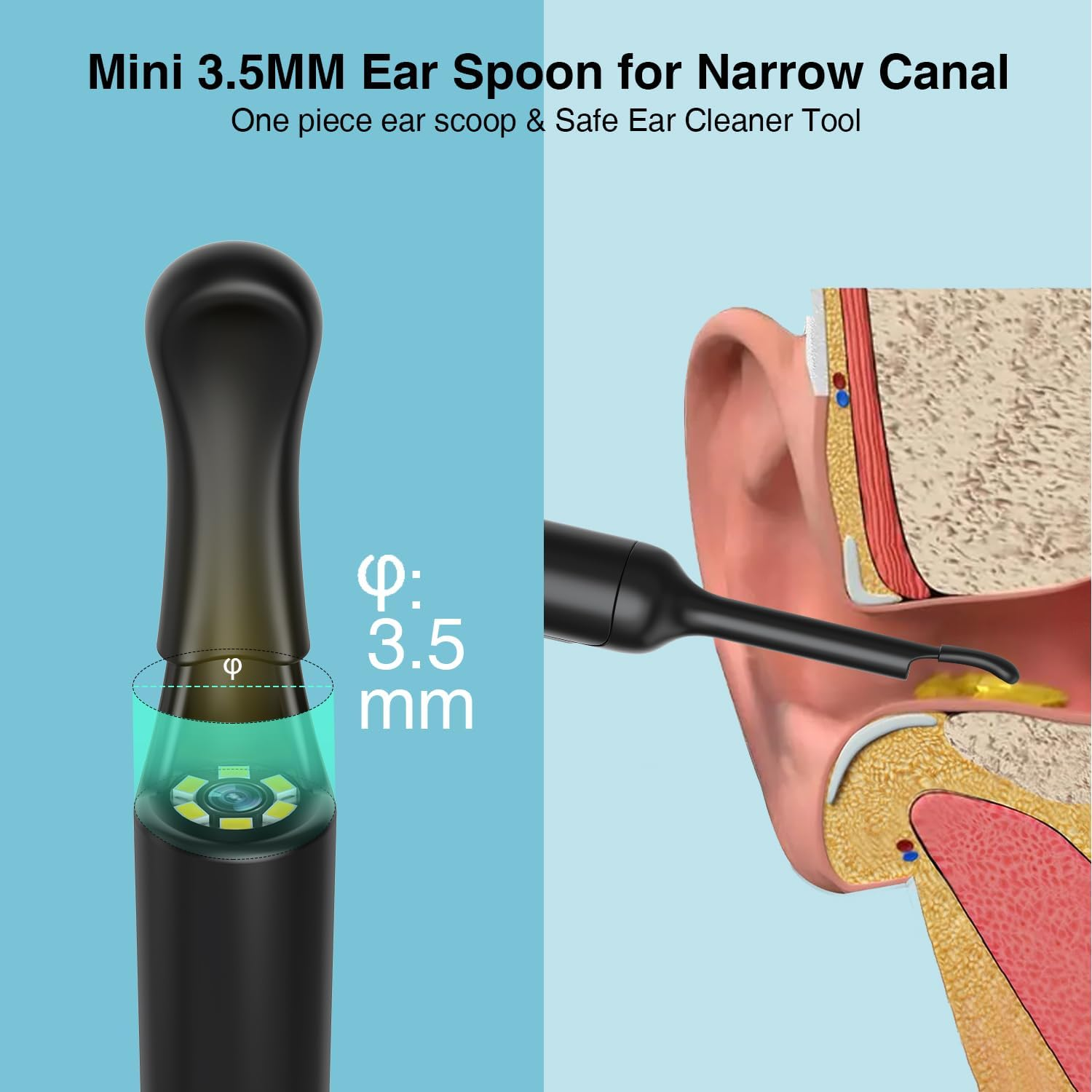 S23 Earwax Removal Camera, Ear Wax Removal Tool 1080P FHD Video, Earwax Removal Kit with 8 Pcs Ear Set, 6 LED Lights Visual Ear Cleaner, Rechargeable Earwax Cleaner for Ios & Android image number 5