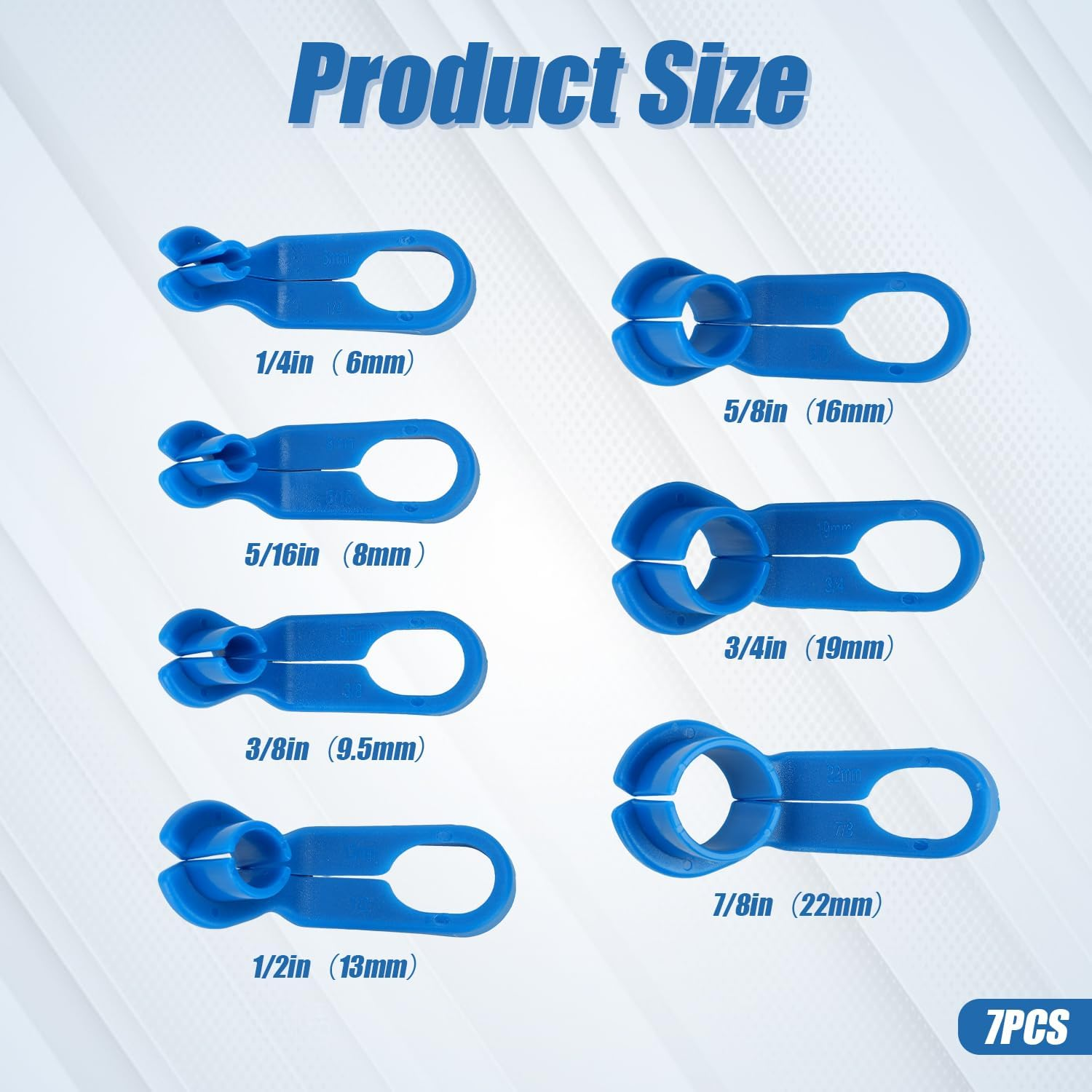 7Pcs Fuel Line Disconnect Tool Set, 1/4 5/16 3/8 1/2 5/8 3/4 7/8 Inch Vehicles AC Line Disconnect Air Conditioning Pipe Tool Fuel Line Removal Tools Compatible with Ford/Gm/Chrysler/Mazda image number 6