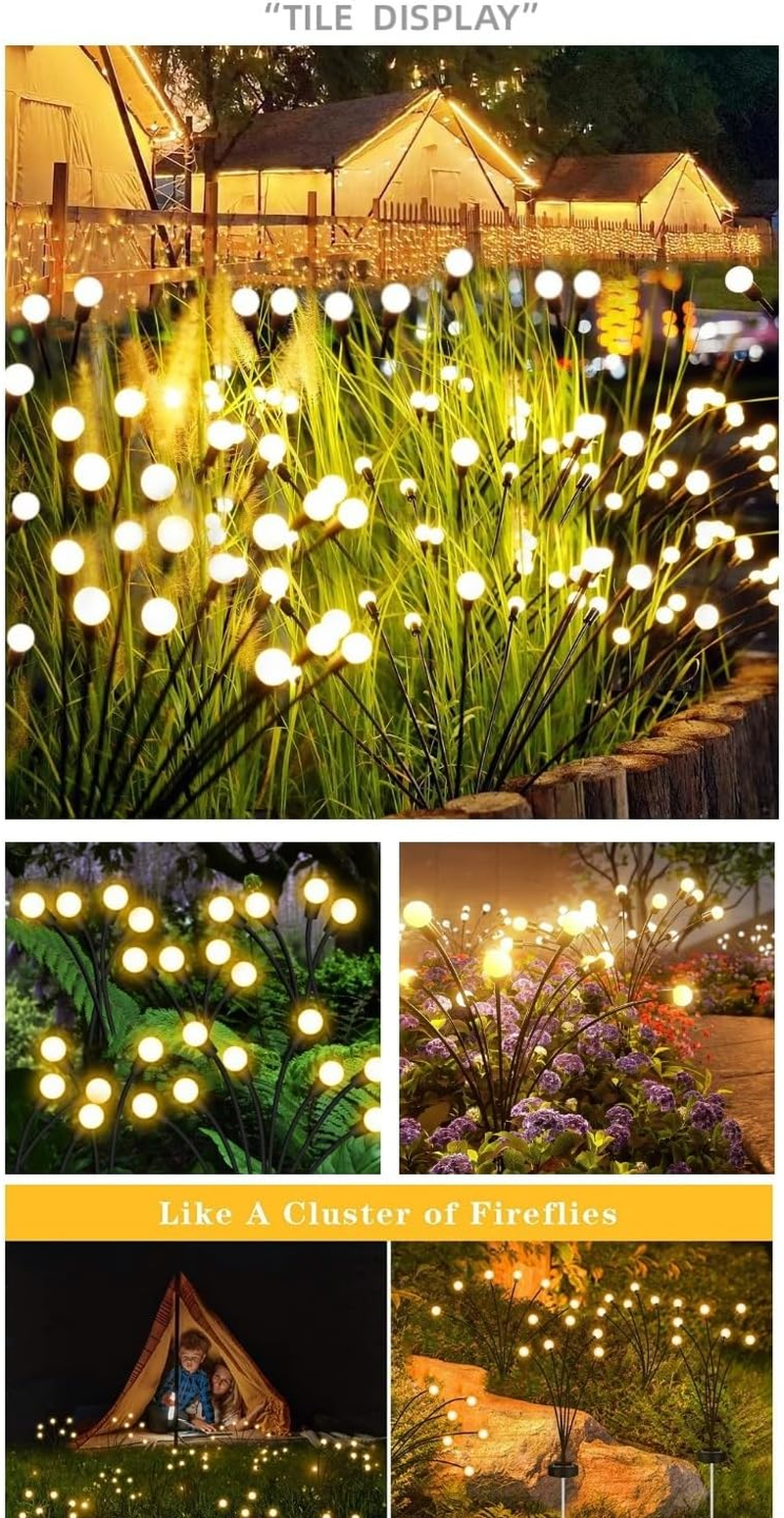 Solar Garden Lights Outdoor, 32 LED Starburst Swaying Lights, 4-Pack, Waterproof IP65, 600Mah Battery image number 5