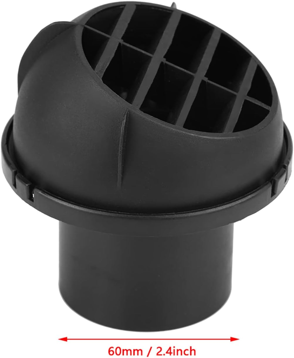 Air Vent Outlet 60Mm Warm, 360 Degrees Plastic Rotatable Warm Air Outlet Car Universal Black Heater Air Conditioner Steering Head Round