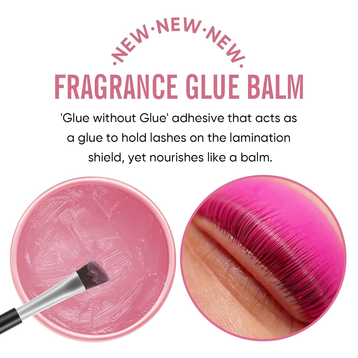 Lomansa Lash Lift Glue Eyelash Glue Balm Fruit Flavor 2 in 1 Lifting Curling Adhesive for Lash Perm Kit - Peach