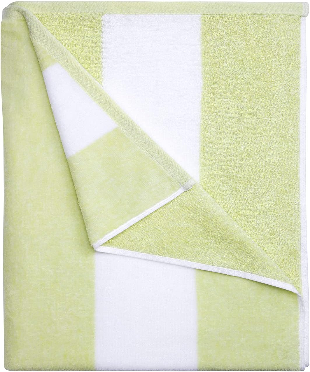 HENBAY Fluffy Oversized Beach Towel - Plush Thick Large 70 X 35 Inch Cotton Pool Towel, Rose Red Striped Quick Dry Swimming Cabana Towel