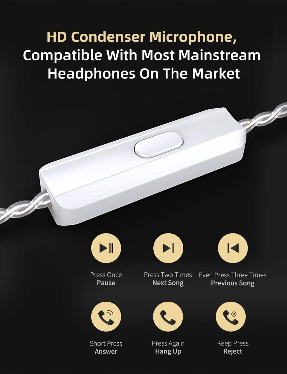 KZ ZSN PRO X Dual Driver Earbuds Headphone, Hifi Stereo Sound Earphone with Balanced Armature and Dynamic Driver Ergonomic Comfortable Headset (Golden with Microphone) image number 1