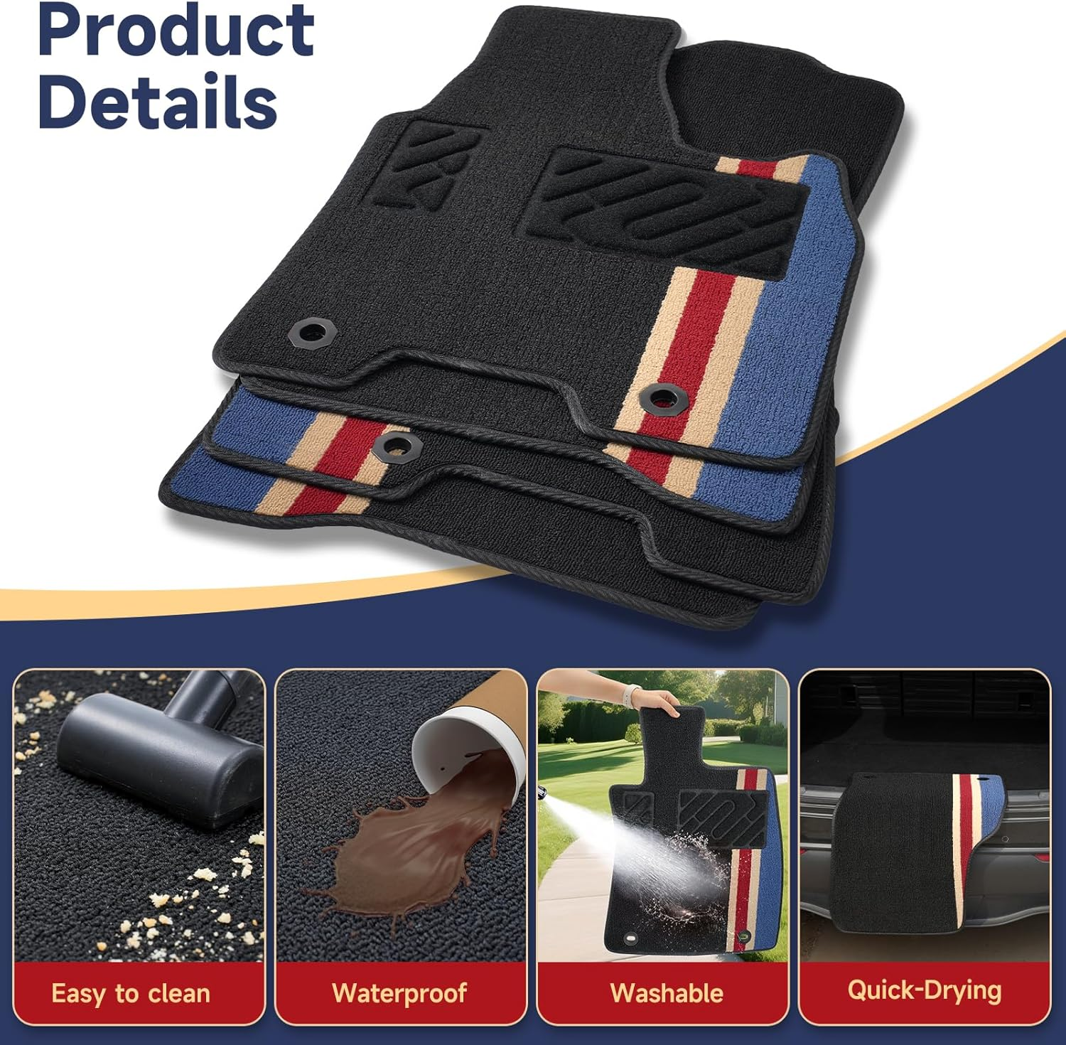 Crokomat Car Mats Fit Kia Sportage 2017 - Present Tailored Deluxe Car Floor Mats Velour Carpet with Rubber Back Set of 5 Pieces Car Accessories for QL NQ5 2017 2018 2019 2020 2021 2022 image number 6