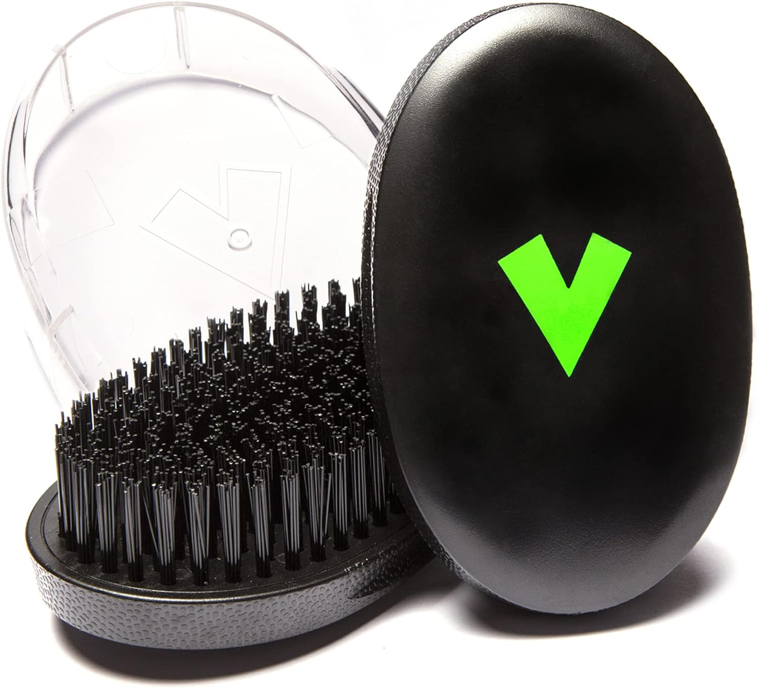 Veeta Superior Medium Wave Brush - Hair Brush for Men with 100% Synthetic Flex Bristles, Curved Design, and Protective Cover - Ideal for Short or Long Wavy Hair image number 1
