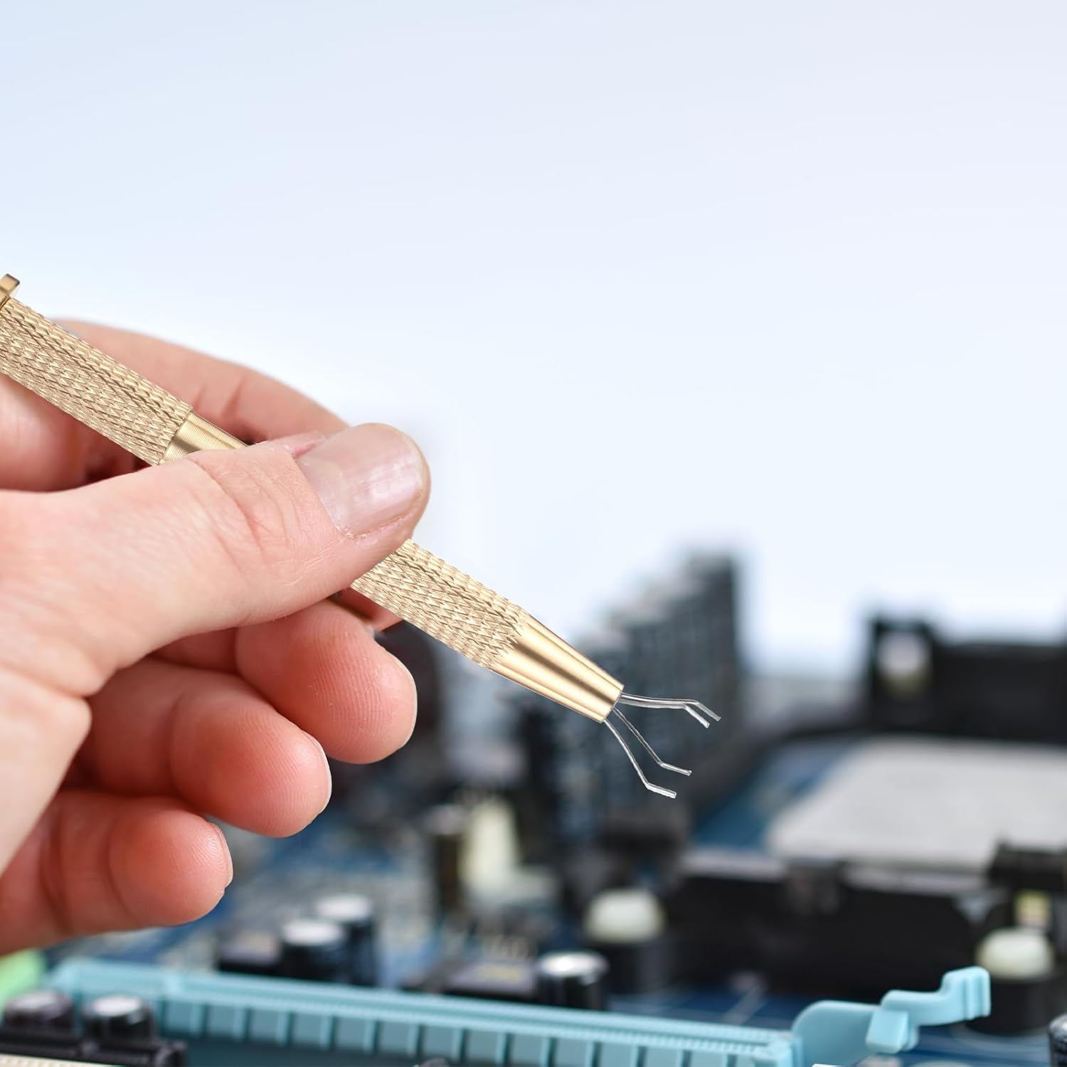 4 Pieces 4 Prongs Jeweler'S Pick up Tool, Stainless Steel Septum Ball Screw Tool 4-Claw Piercing Ball Grabber Pick up Tool for IC Chip Electronic Components Nails Clamping Small Jewelry Parts Objects image number 3