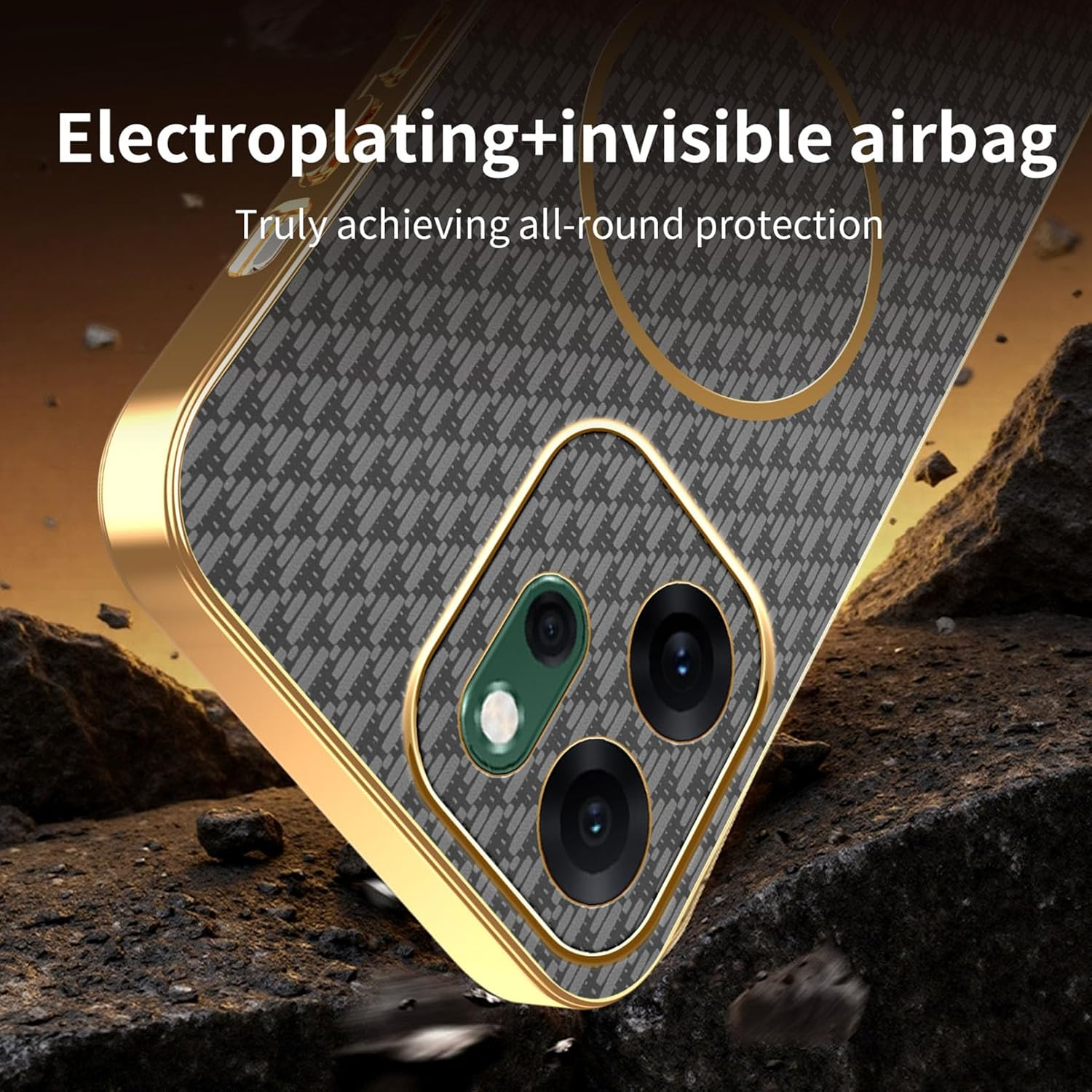 UPLAI Mobile Phone Case for Oppo Reno 14 FS (Oppo Reno 14F 5G/4G), Premium Leather Case Magnetic Wireless Charging Camera Protection Protective Case Electroplated Frame Shockproof Thin Grey