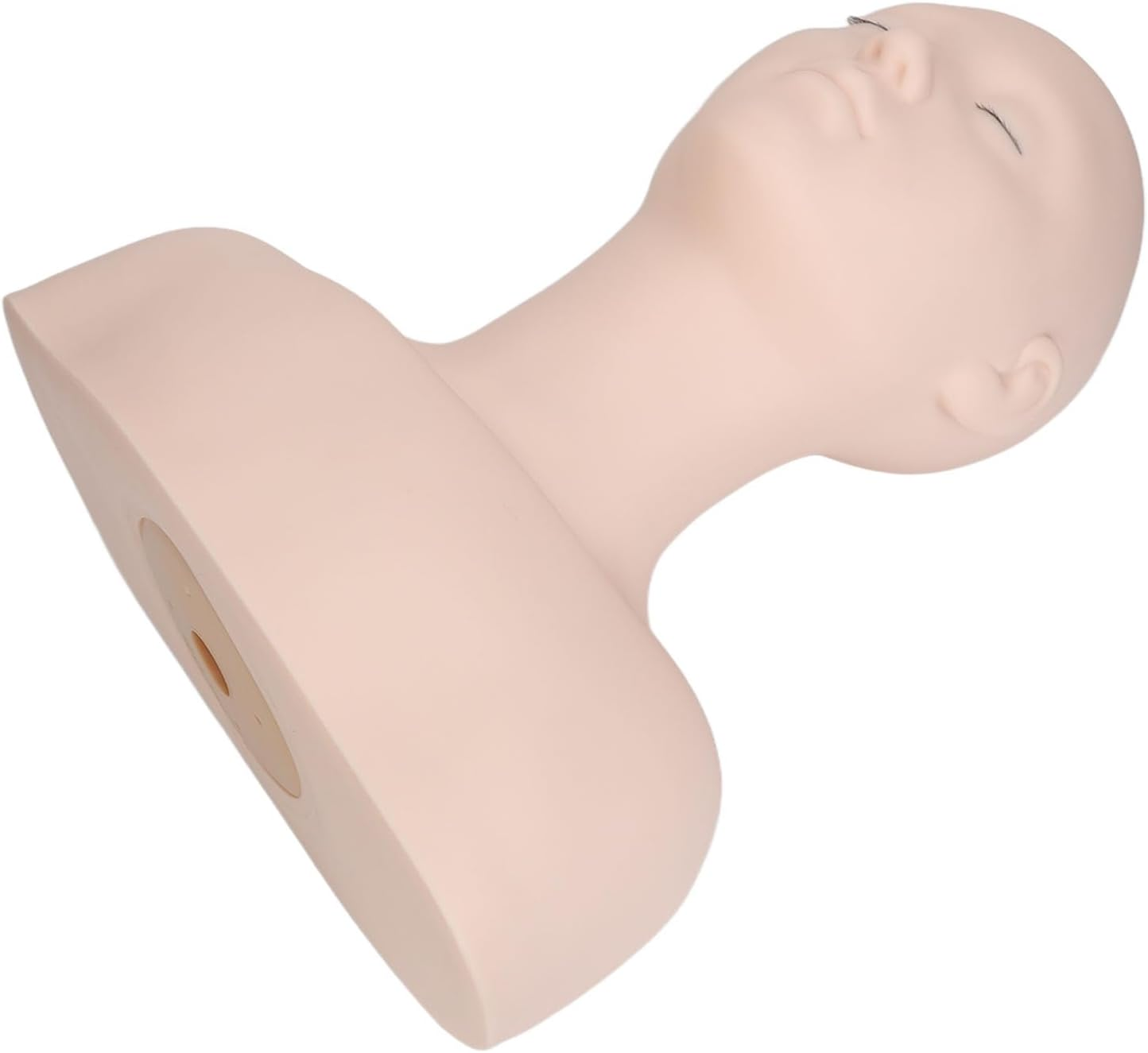 Cosmetic Mannequin Head Shoulder Elasticity Eyelash Skincare Practice Sample PVC Soft Rubber Chemical Fibre Half Body Makeup Display Training Tool image number 2